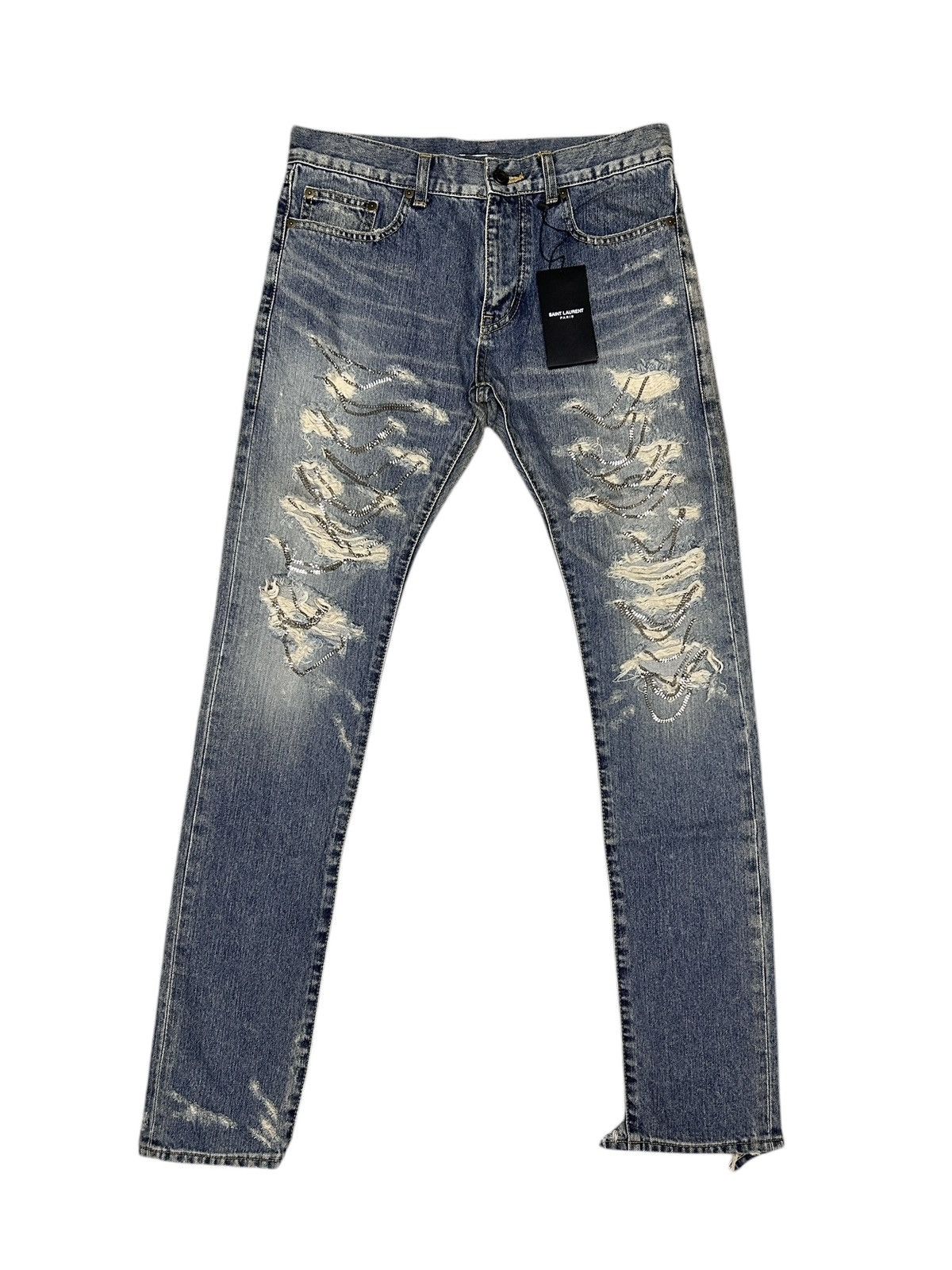 Saint Laurent Paris Saint Laurent Concho denim pants with