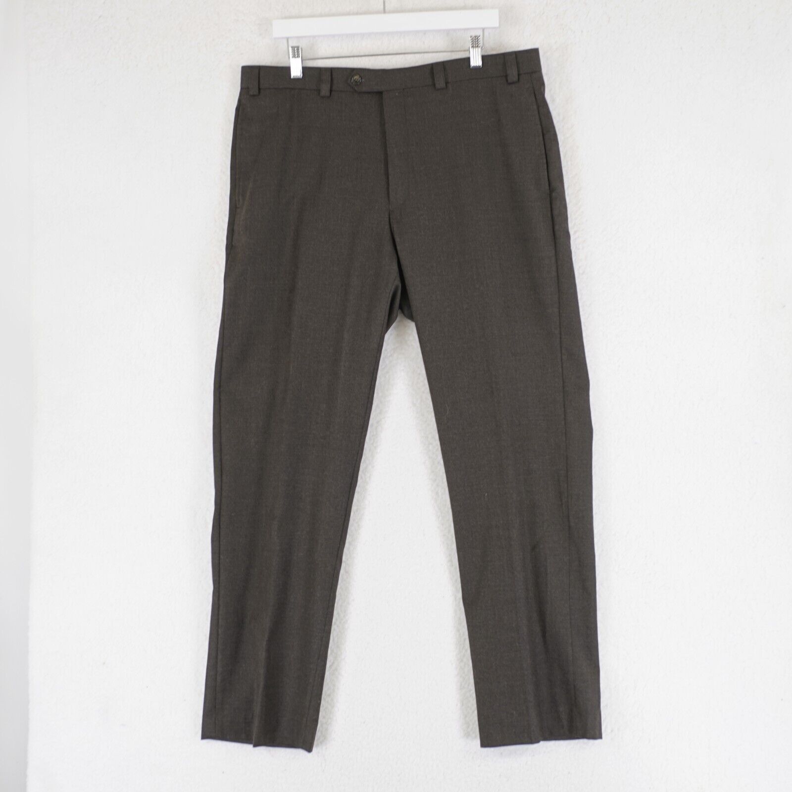 Lauren Ralph Lauren Lauren Ralph Lauren Flannel Wool Brown Flat Front Mid Rise 3 Size 38R - 1 Thumbnail