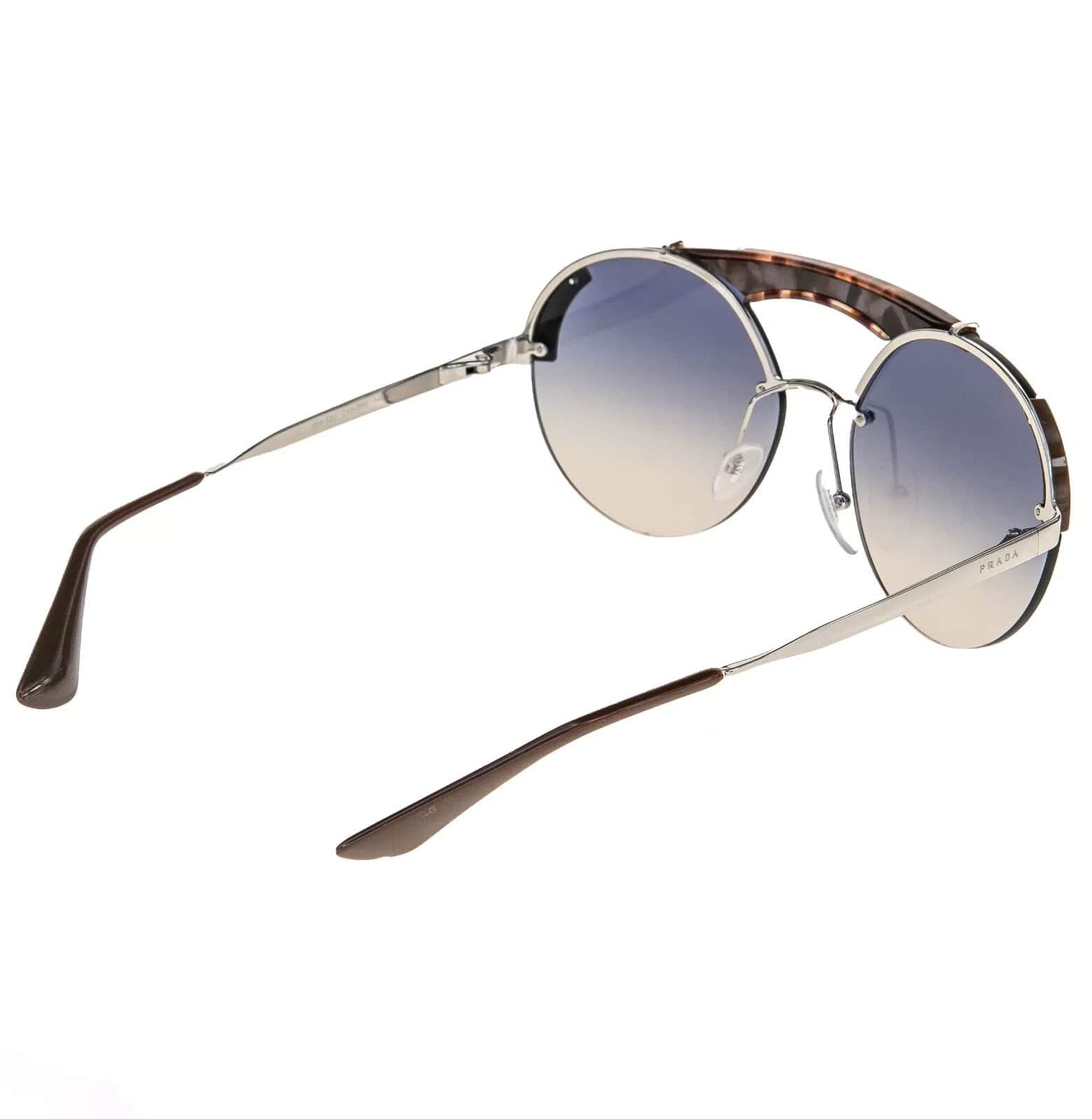 Prada PRADA ORNATE Sunglasses 52U Silver Blue Mirrored PR52US Size ONE SIZE - 2 Thumbnail
