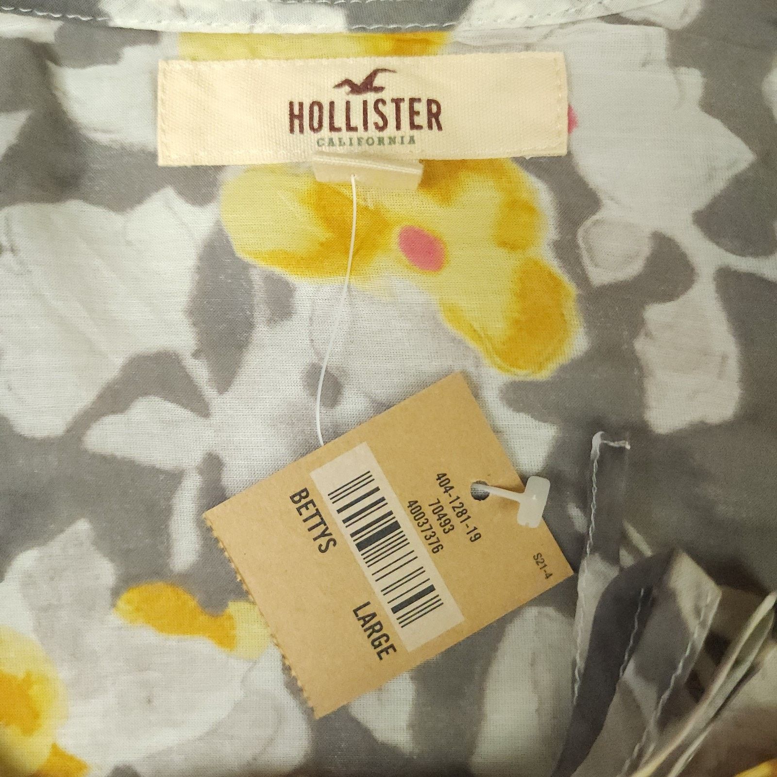 Hollister Hollister Bettys Floral Sheer Tank Top Large Yellow White Size L / US 10 / IT 46 - 7 Thumbnail