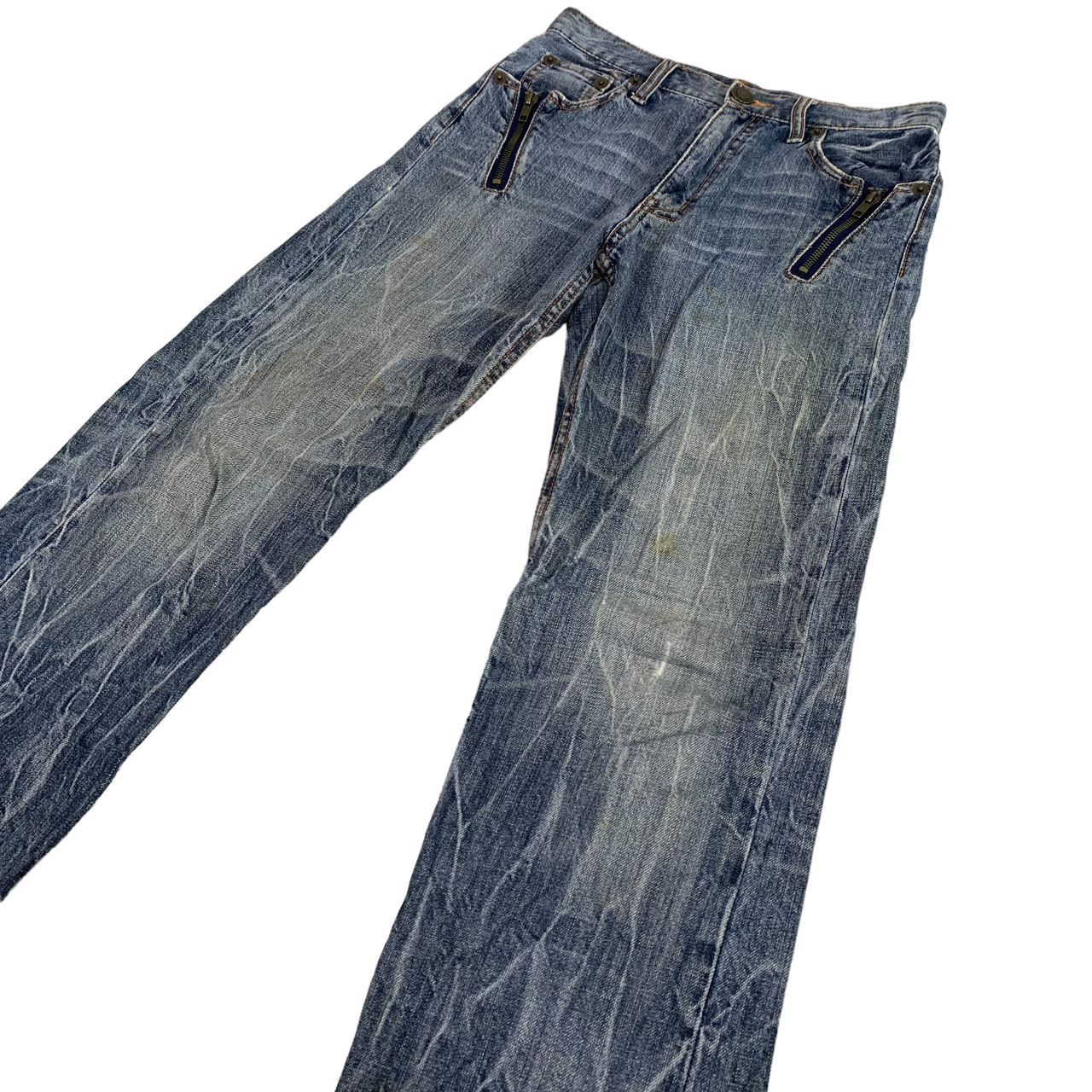 Japanese Brand × PPFM Japanese Brand Zipper Lightning Jeans Distressed Jeans Size US 27 - 2 Thumbnail