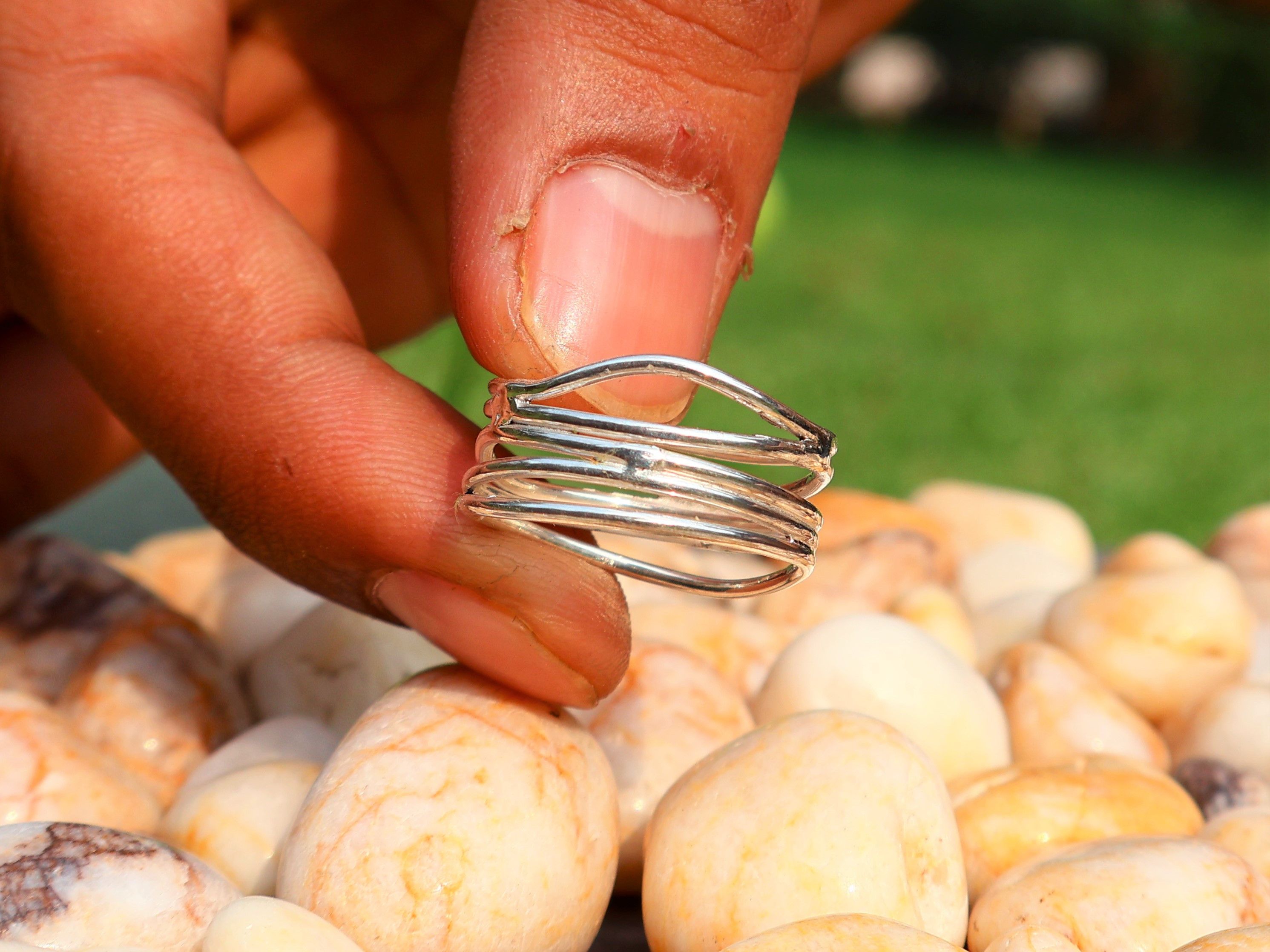 Handmade Rolling Ring, Sterling Silver Jewelry, Handmade Women Ring Size ONE SIZE - 2 Thumbnail