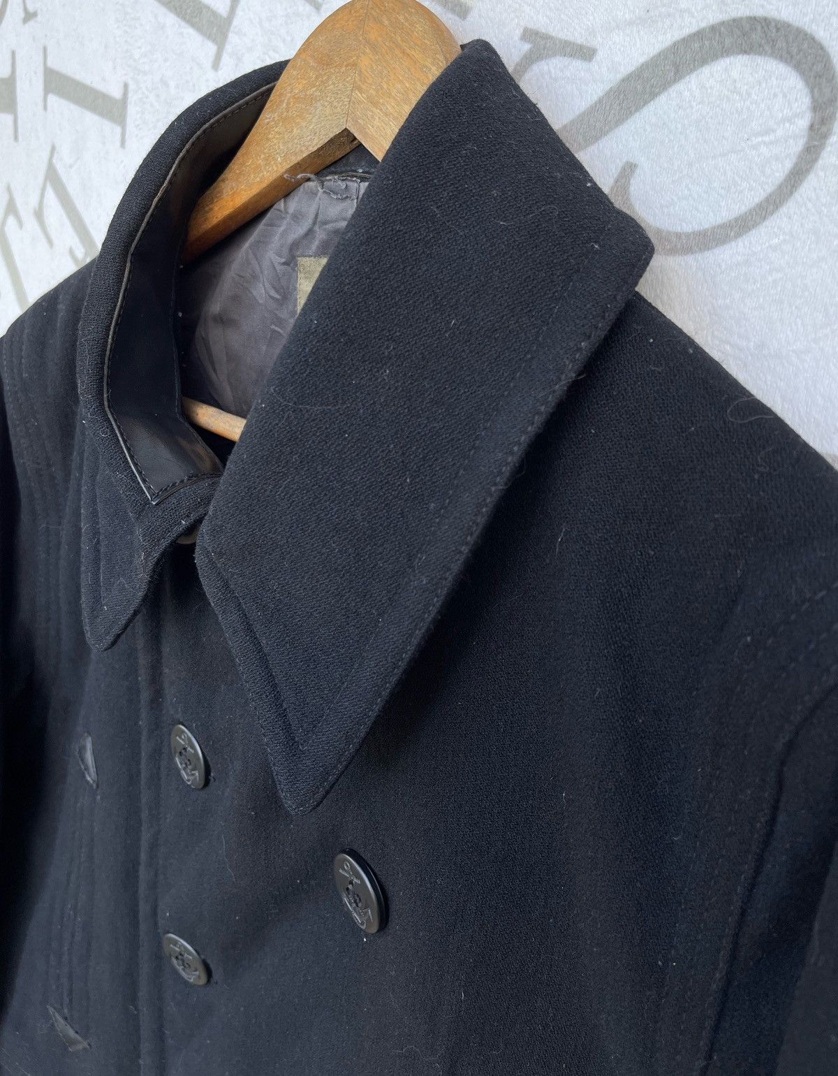 Nigel Cabourn 🔥VINTAGE NIGEL CABOURN LEATHER DETAILING MILITARY PEA COAT Size US M / EU 48-50 / 2 - 8 Thumbnail