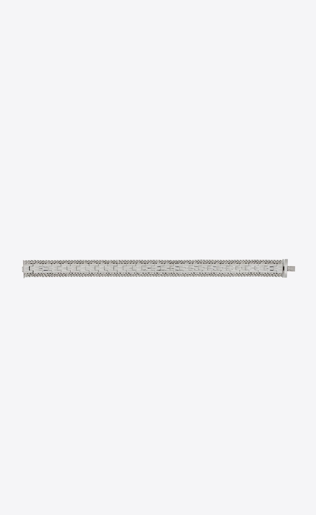 Saint Laurent Paris o1b1hav111124 Size: L / Frieze Articulated Bracelet Silver Size ONE SIZE - 3 Thumbnail
