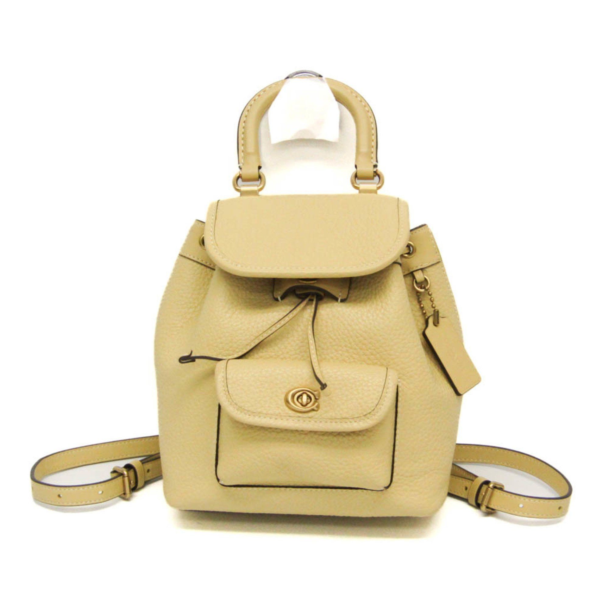 Coach Coach Leah Backpack 21 Women's Leather Backpack Yellow Size ONE SIZE - 1 Thumbnail
