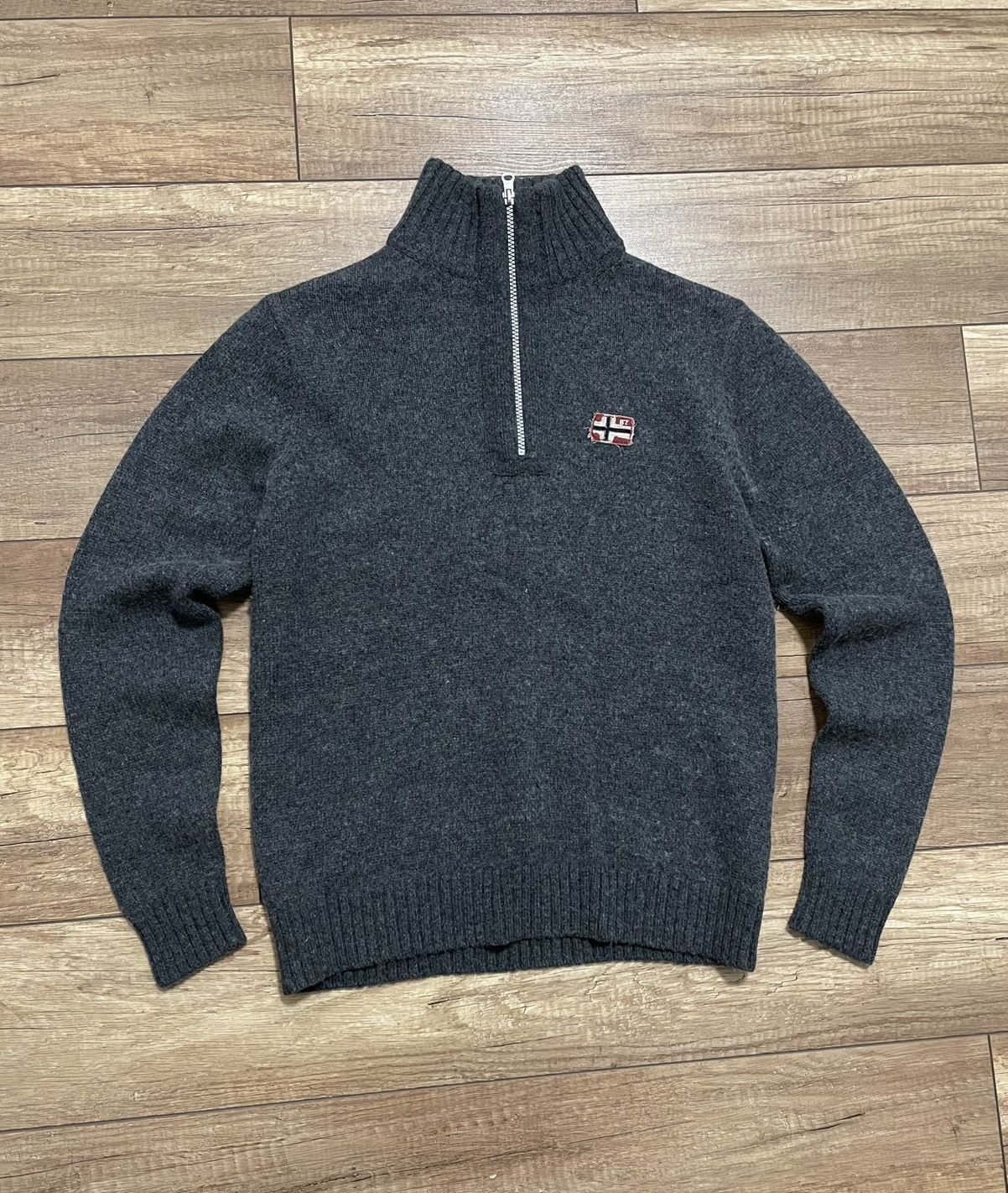 Napapijri Napapijri Geographic 1/4 Zip Wool Sweater Pullover Size US S / EU 44-46 / 1 - 3 Thumbnail