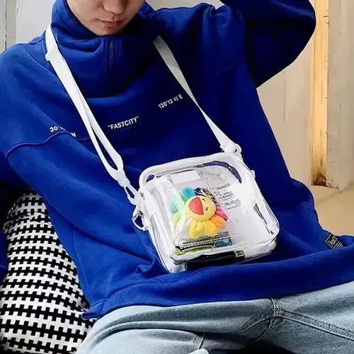 Fashion Y2K Transparent Crossbody Bag, Men's