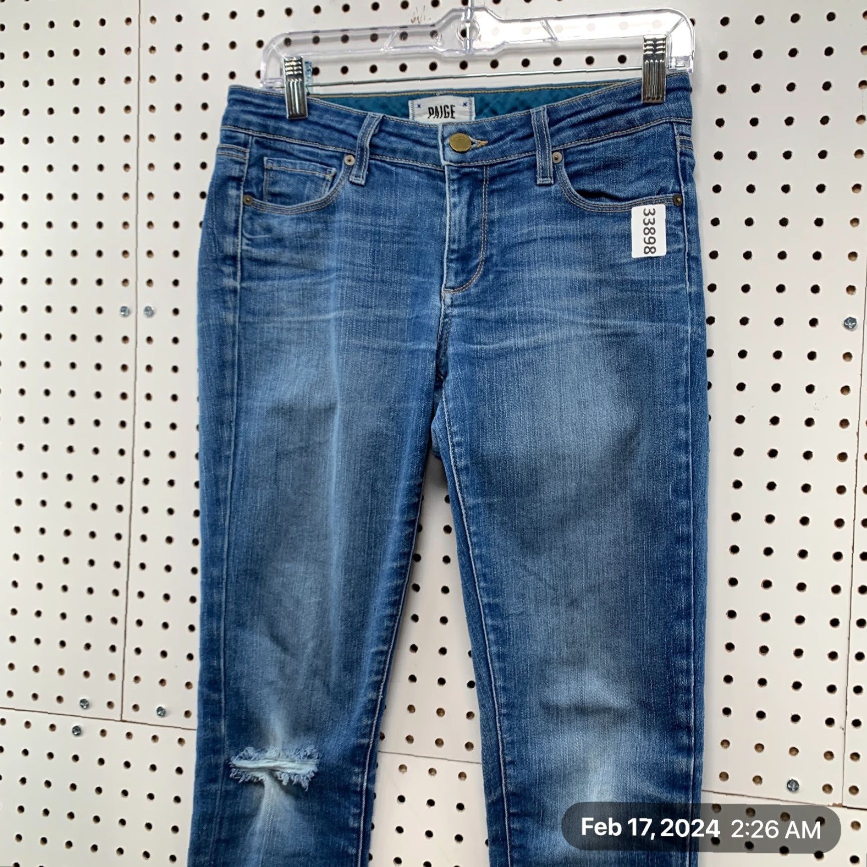 Paige Paige Jeans Women’s Slim Skyline Denim Skinny Ankle 28x30.5 Blue Size 27 Stretch Regular Womens Size 27" / US 4 / IT 40 - 6 Thumbnail