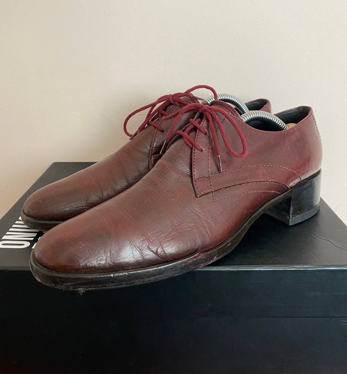 Jil Sander Jil Sander Burgundy Leather Derby Shoes Size US 8 / IT 38 - 3 Thumbnail