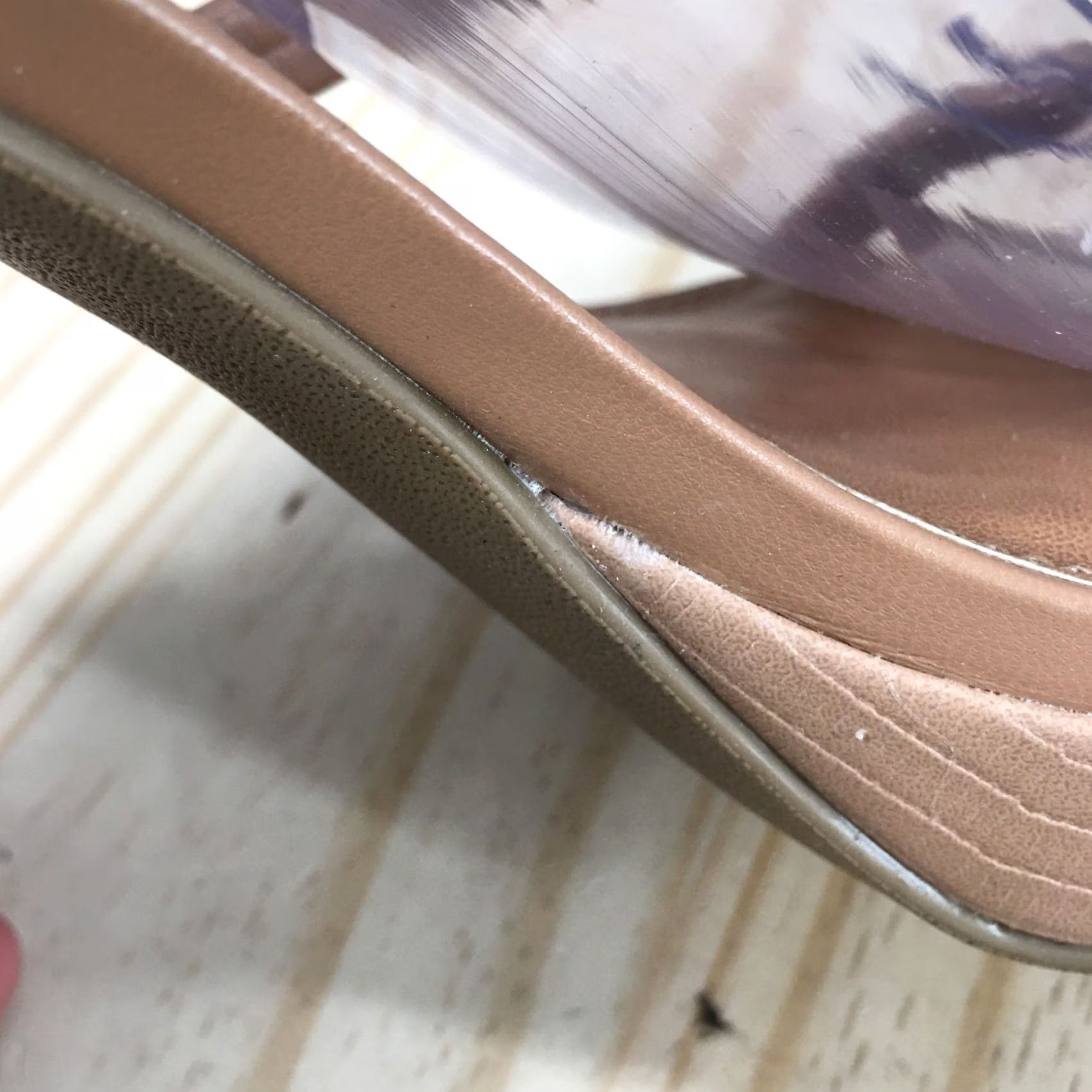 Dolce Vita DV by Dolce Vita Sandals Womens 9 Pyro Block High Heels Slide Beige Faux Leather Size US 9 / IT 39 - 4 Thumbnail