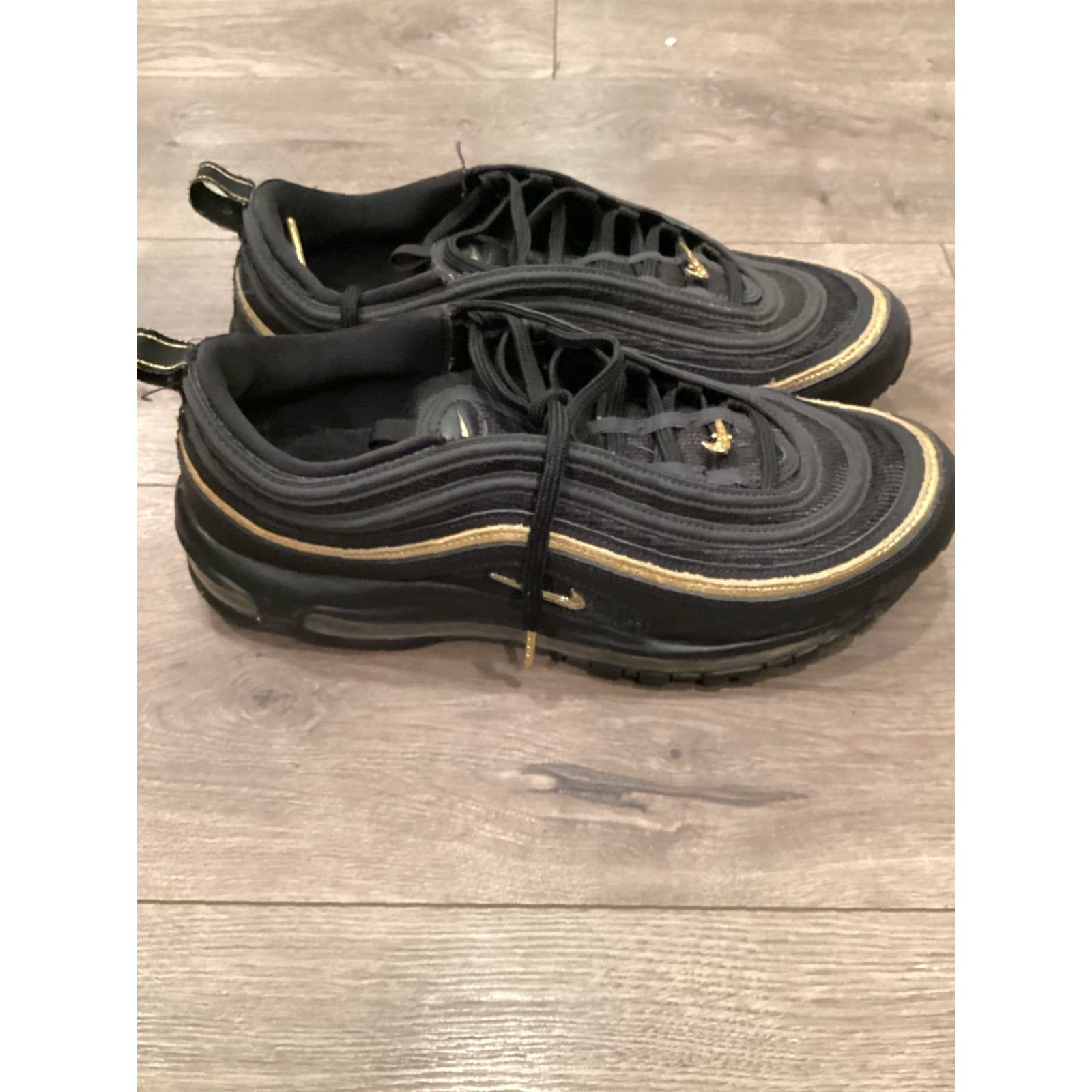 Nike Nike Air Max 97 Black Metallic Gold Size 11 Men Leather Sneaker Shoes DC2190-001 2020 | Nike Air Max | Athletic Shoes Size US 11 / EU 44 - 2 Thumbnail
