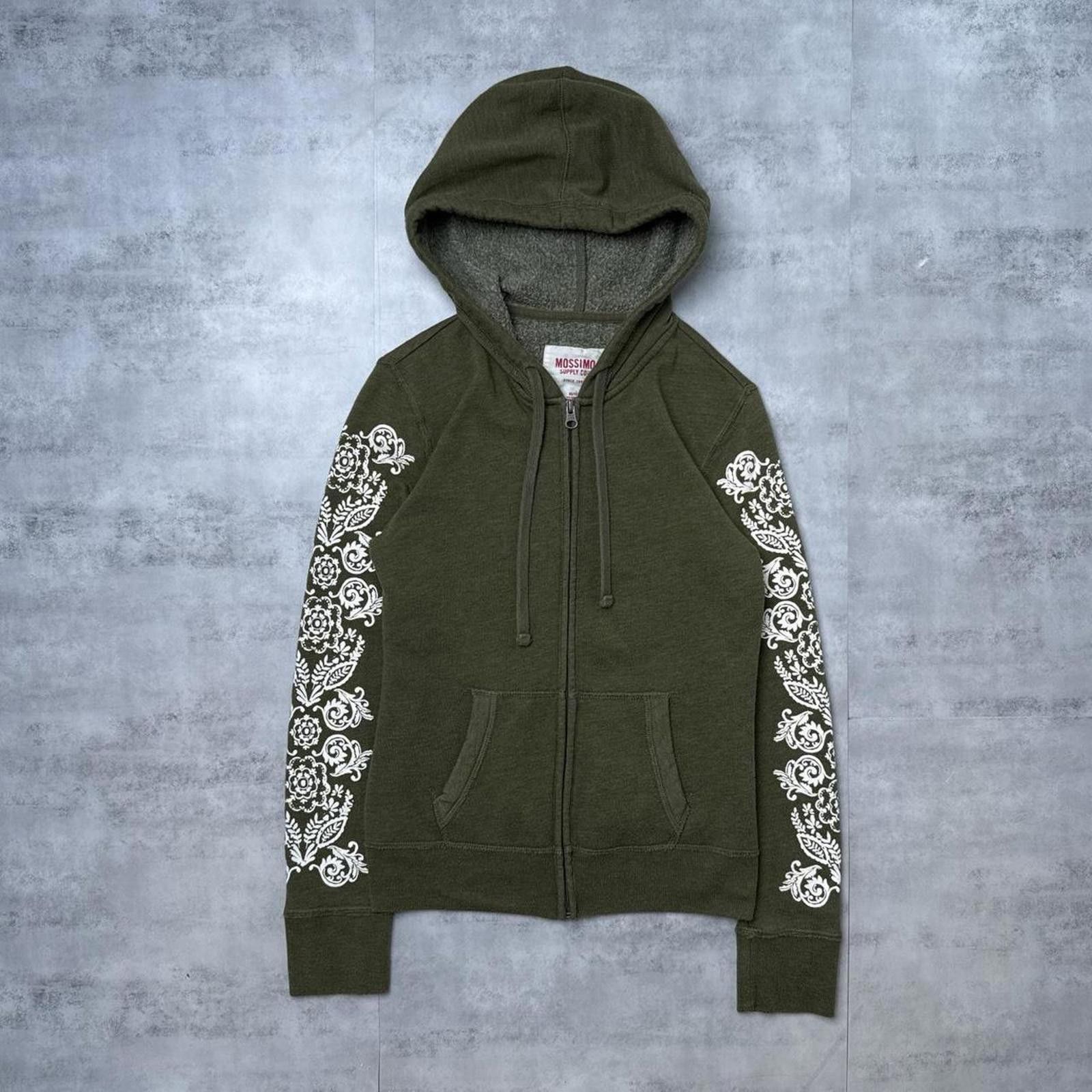 Mossimo Y2K Mossimo Green Zip Up Floral Sleeves Grunge 00s Jacket Size XS / US 0-2 / IT 36-38 - 1 Thumbnail