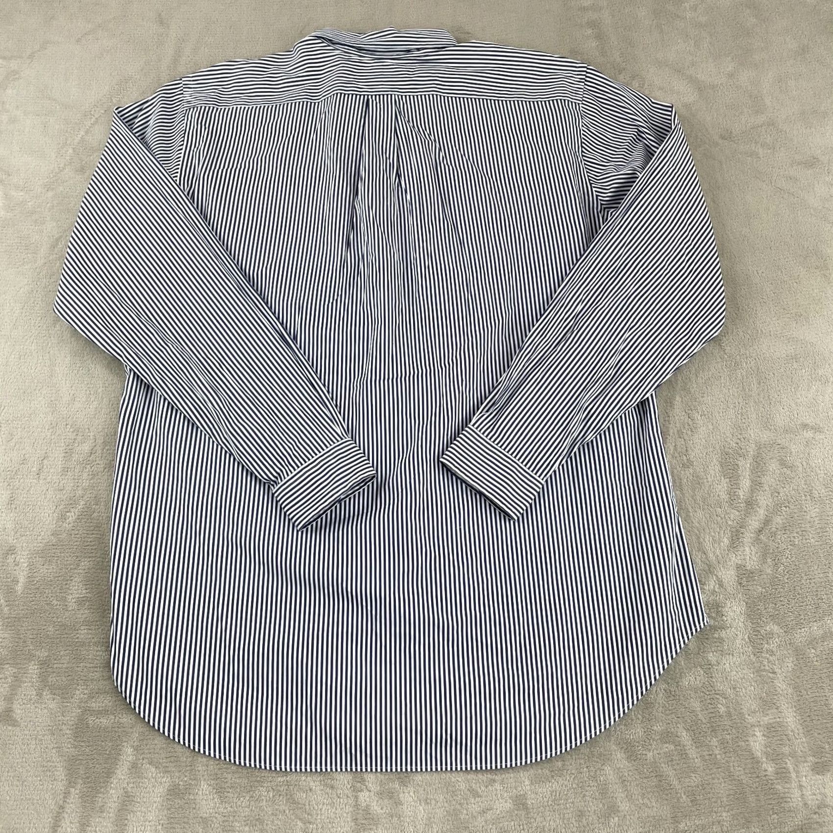 Polo Ralph Lauren Polo Ralph Lauren Shirt Men 2XLT Blue White Striped Custom Fit Red Pony Preppy Shirt Size US XXL / EU 58 / 5 - 4 Thumbnail
