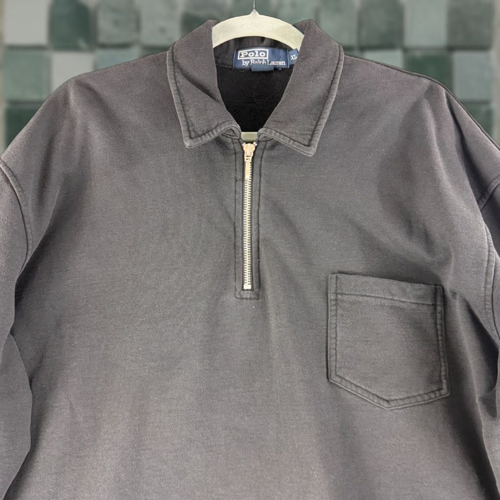 Polo Ralph Lauren Polo Ralph Lauren Sweater Mens XL Black Long Sleeve 1/4 Zip VTG 100% Cotton Size US XL / EU 56 / 4 - 1 Thumbnail
