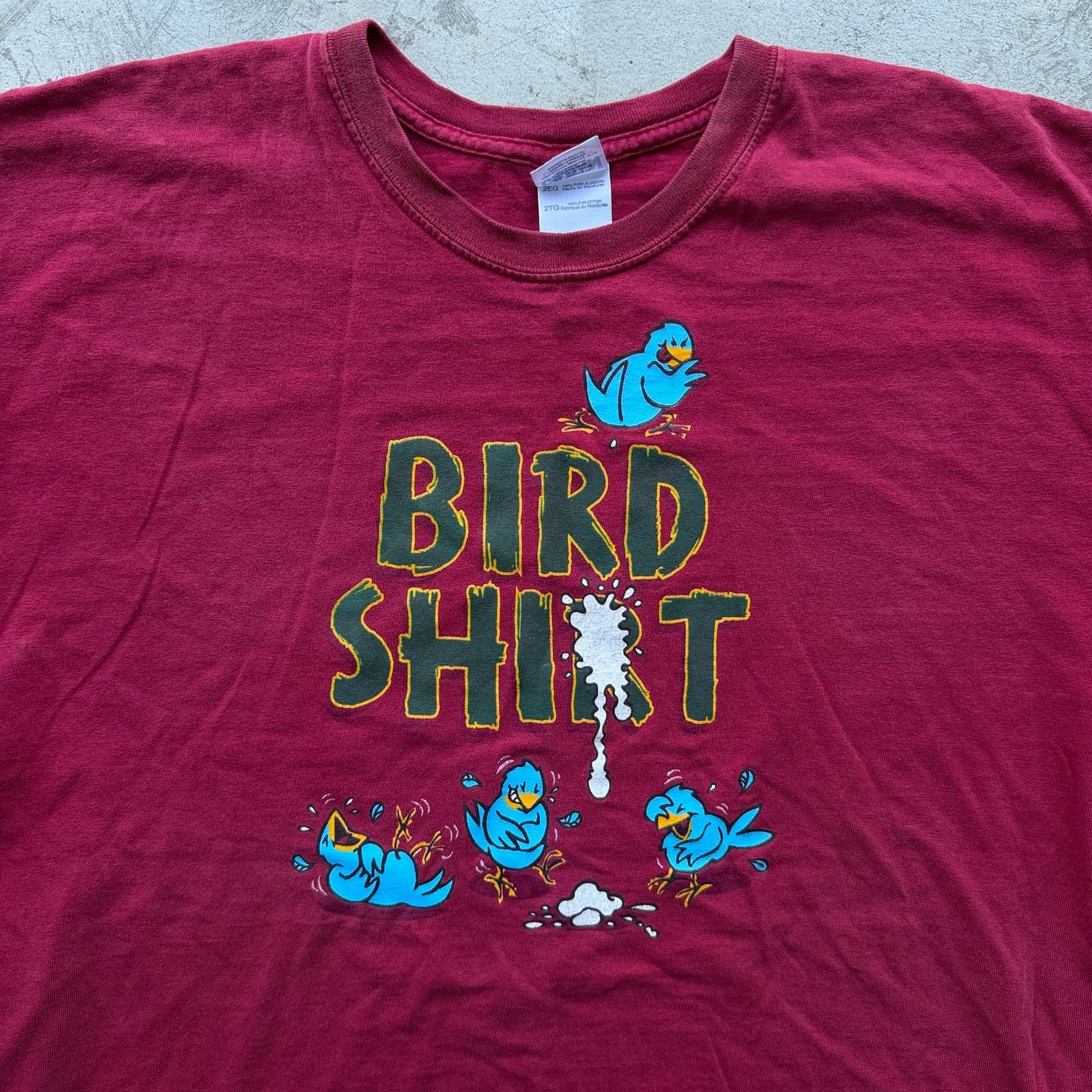 Other Vintage Y2K “Bird Shirt” Funny Graphic Tee Maroon 2XL Size US XXL / EU 58 / 5 - 1 Thumbnail