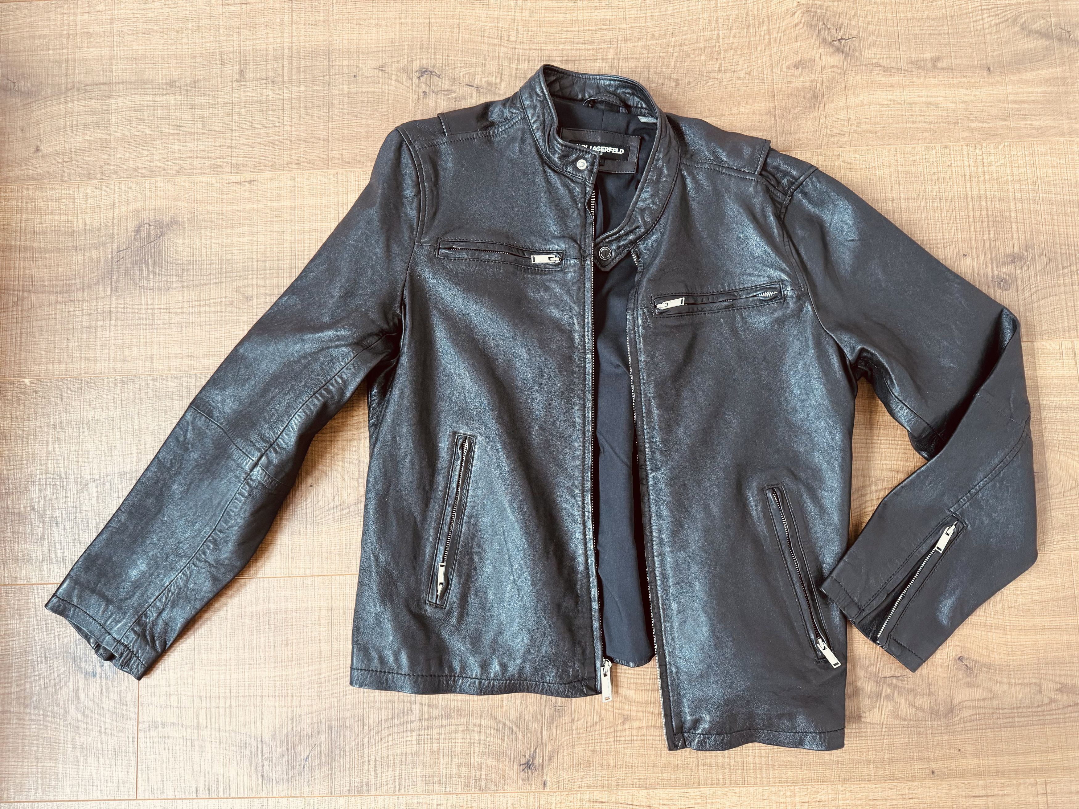 Karl Lagerfeld Leather Jacket In Black Size US L / EU 52-54 / 3 - 1 Thumbnail
