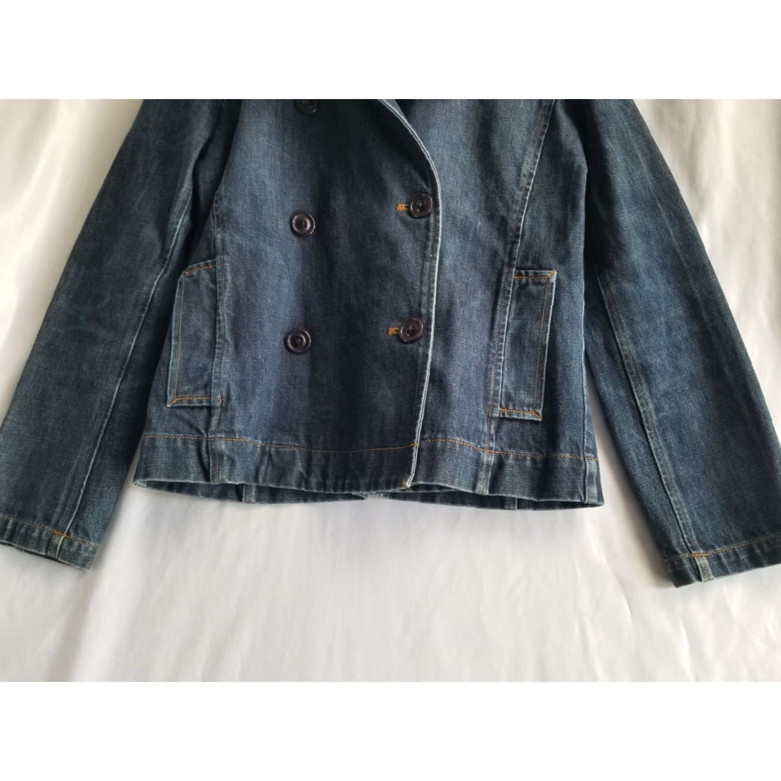 Vintage The Limited Stretch Denim Jacket Women Button Fitted Size Small Blue Denim Jacket Size S / US 4 / IT 40 - 3 Thumbnail