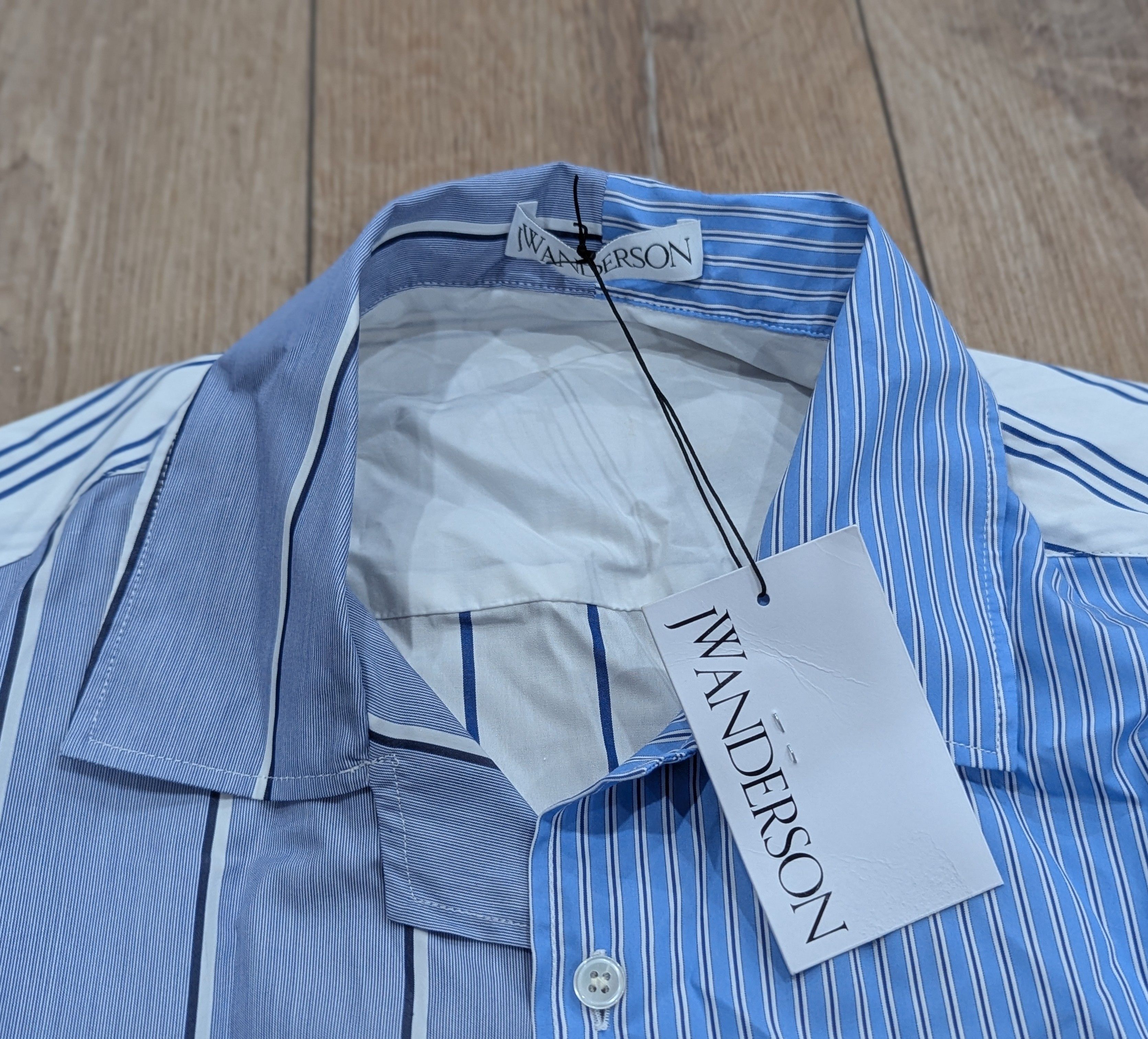 JW Anderson JW Anderson Mixed Stripe SS Button Up Shirt Light Blue 52 Size US L / EU 52-54 / 3 - 2 Thumbnail