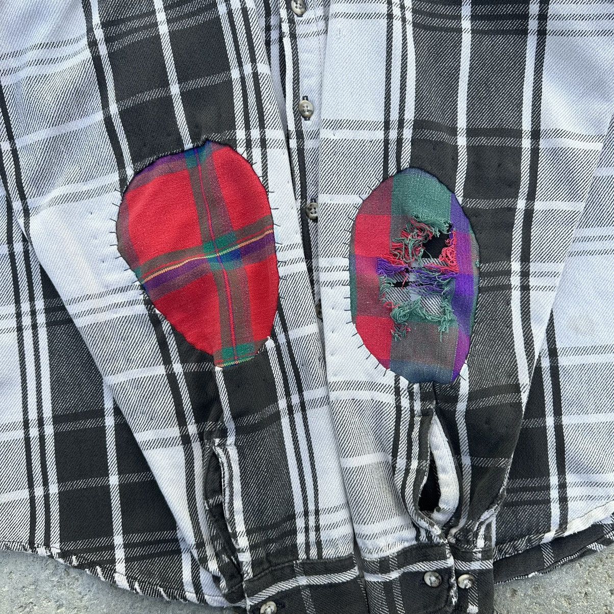 Other VTG 70’s Repaired Patchwork Cotton Flannel Button Up Shirt Size US XL / EU 56 / 4 - 4 Thumbnail