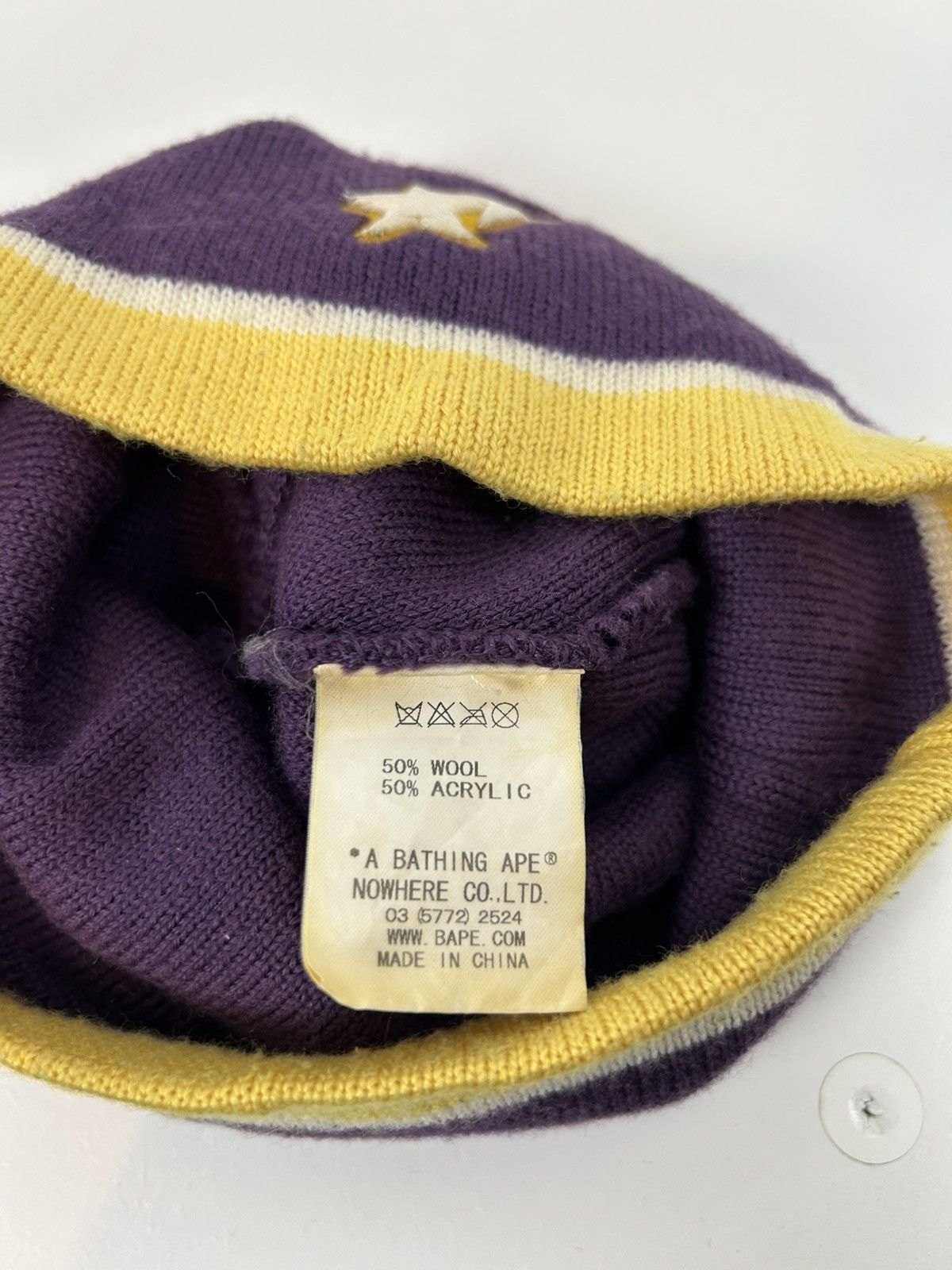 Bape Bape Lakers Color Star Logo Watch Cap Size ONE SIZE - 4 Thumbnail
