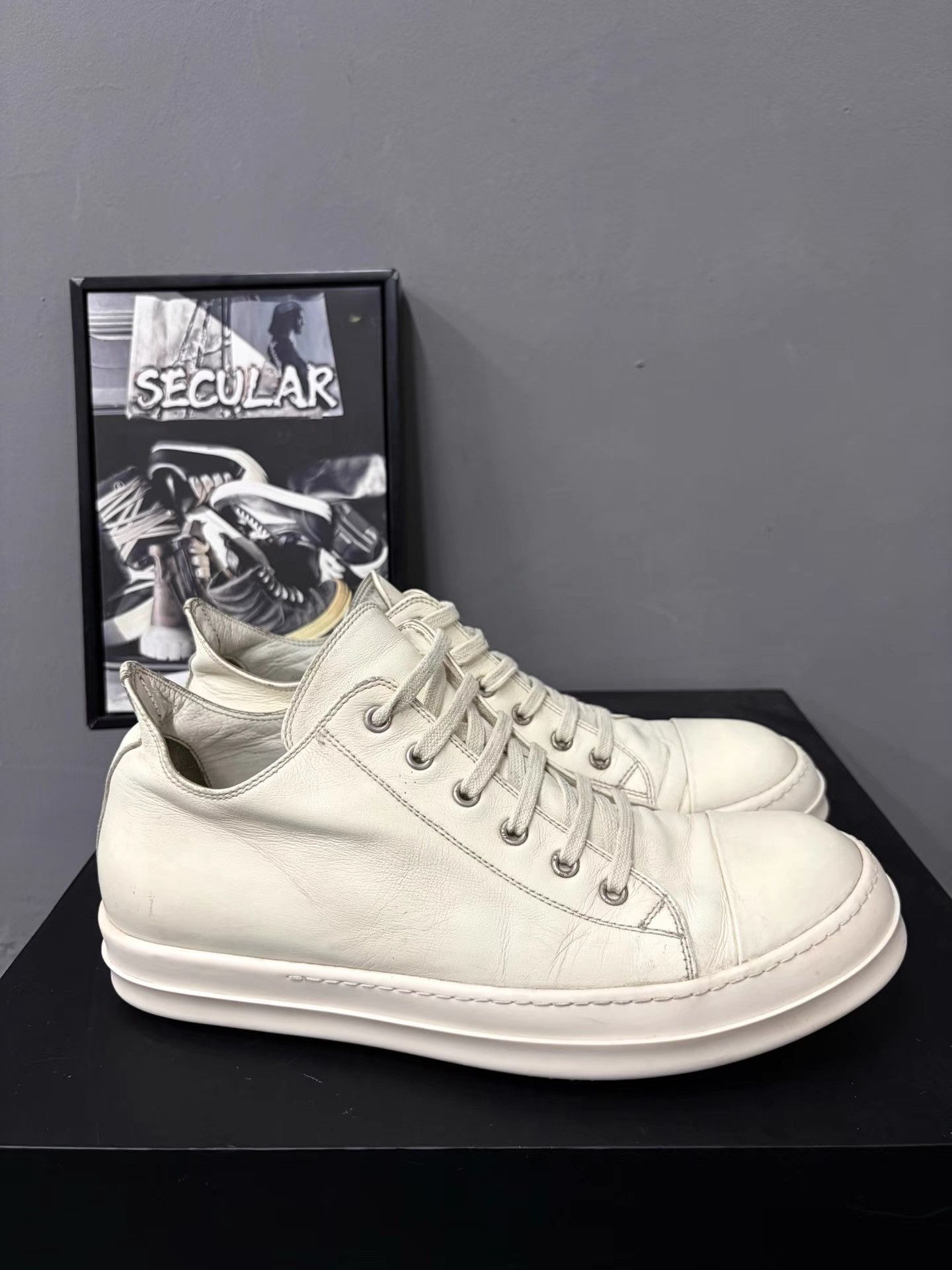 Rick Owens Rick Owens Mainline Milk White Low Sneakers K34 Size US 10.5 / EU 43-44 - 4 Thumbnail