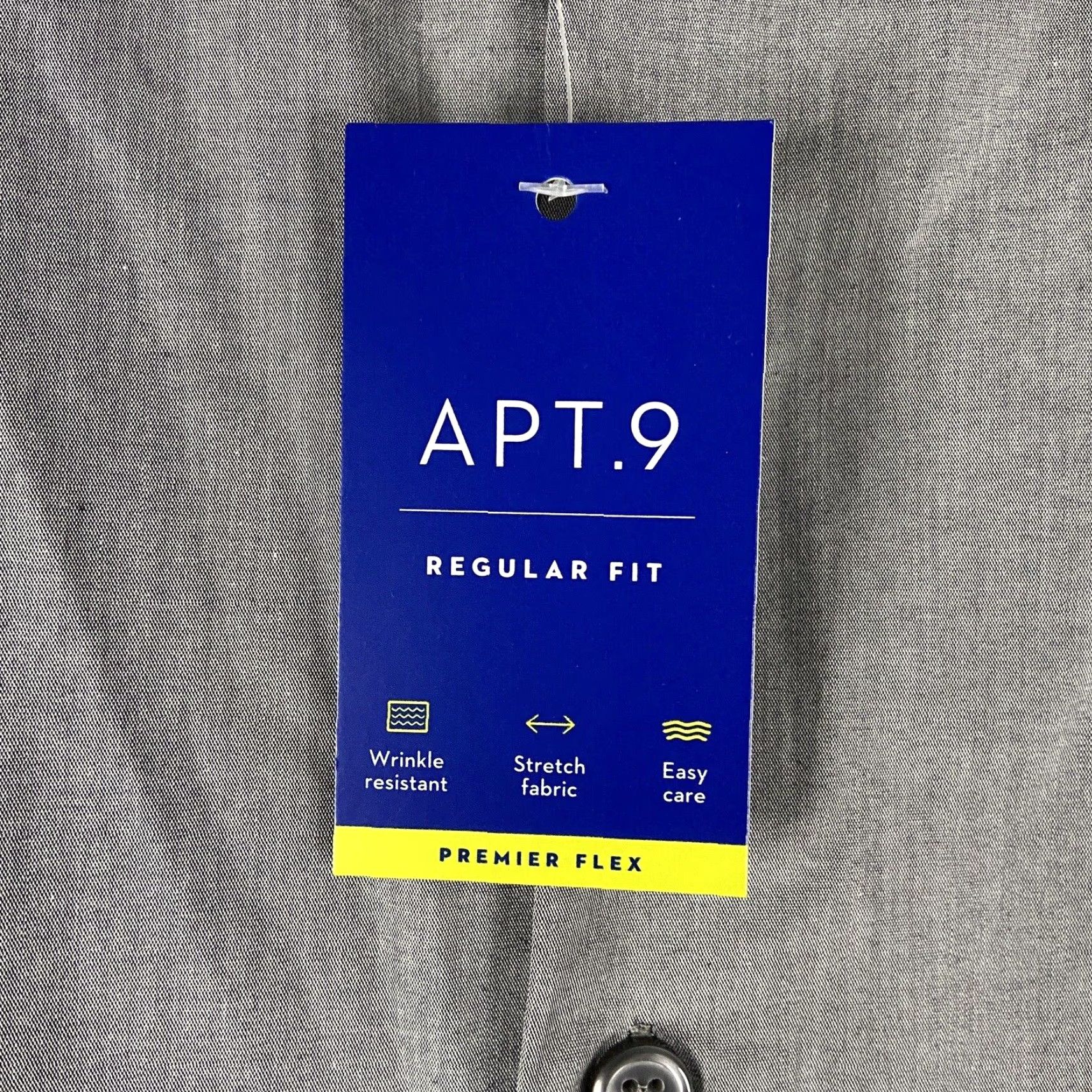 Apt. 9 Apt. 9 Dress Shirt Long Sleeve Regular Fit Mens XL Gray Size 46R - 4 Thumbnail
