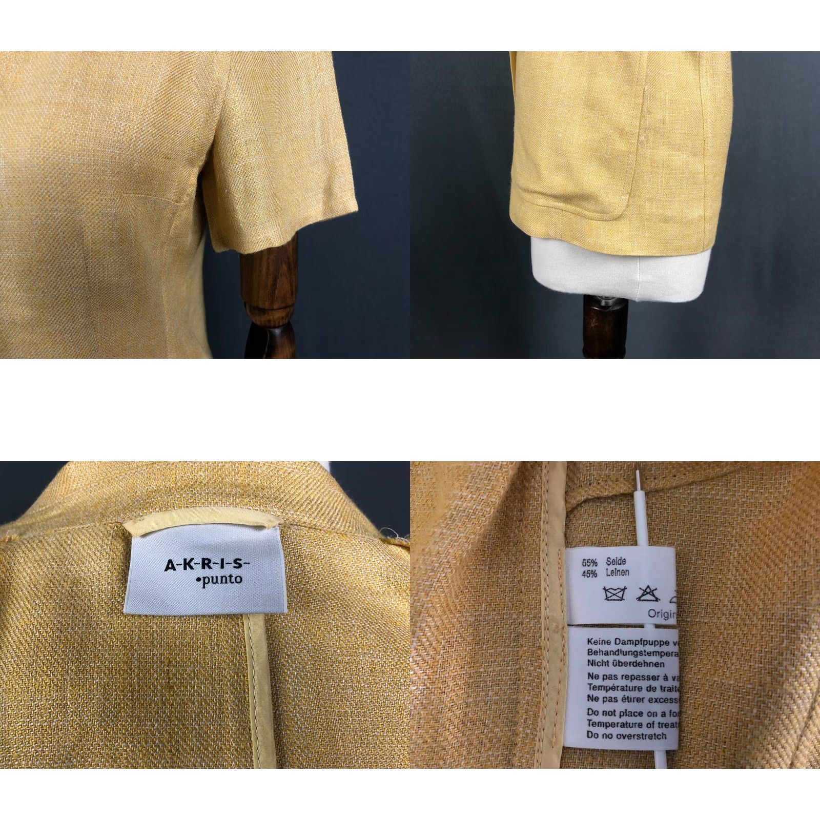 Akris Akris Blazer Jacket Silk Women Size 6 Yellow Blazer Solid Short Sleeve Casual Vintage No Shirt Mens Women Girls Boys Size M / US 6-8 / IT 42-44 - 8 Thumbnail