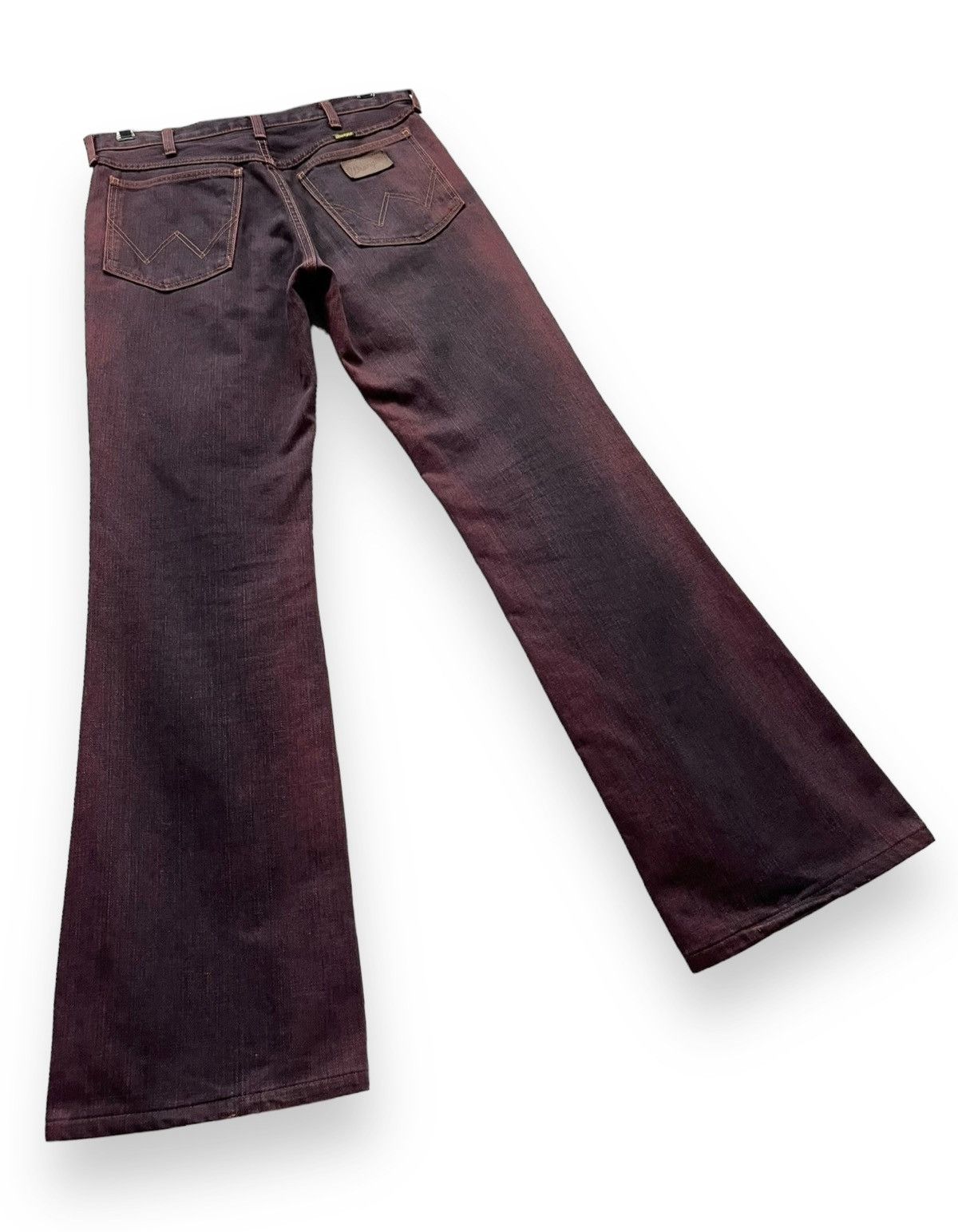 Wrangler 🔥VERY RARE🔥Vintage WRANGLER Smoke Maroon Flare Denim Size US 30 / EU 46 - 6 Thumbnail