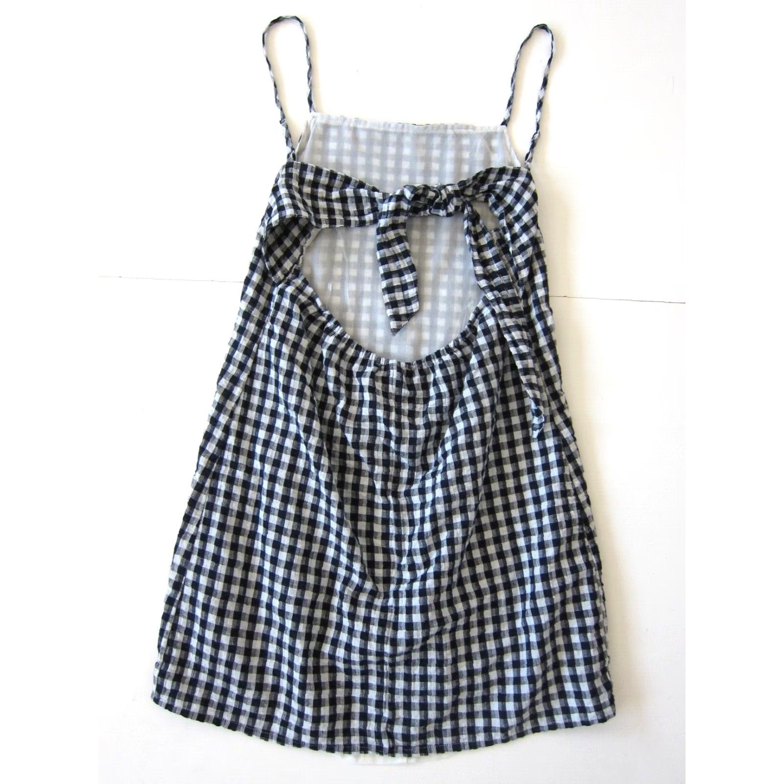 American Eagle Outfitters VINTAGE American Eagle Outfitters Cotton Linen Blue White Plaid Spaghetti Strap Tunic Slip Dress M Size M / US 6-8 / IT 42-44 - 2 Thumbnail