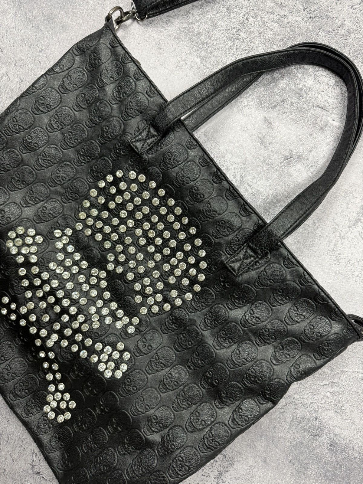Hysteric Glamour Vintage Punk Avant Garde Bag Skull Rhinestones Y2K Style Size ONE SIZE - 7 Thumbnail