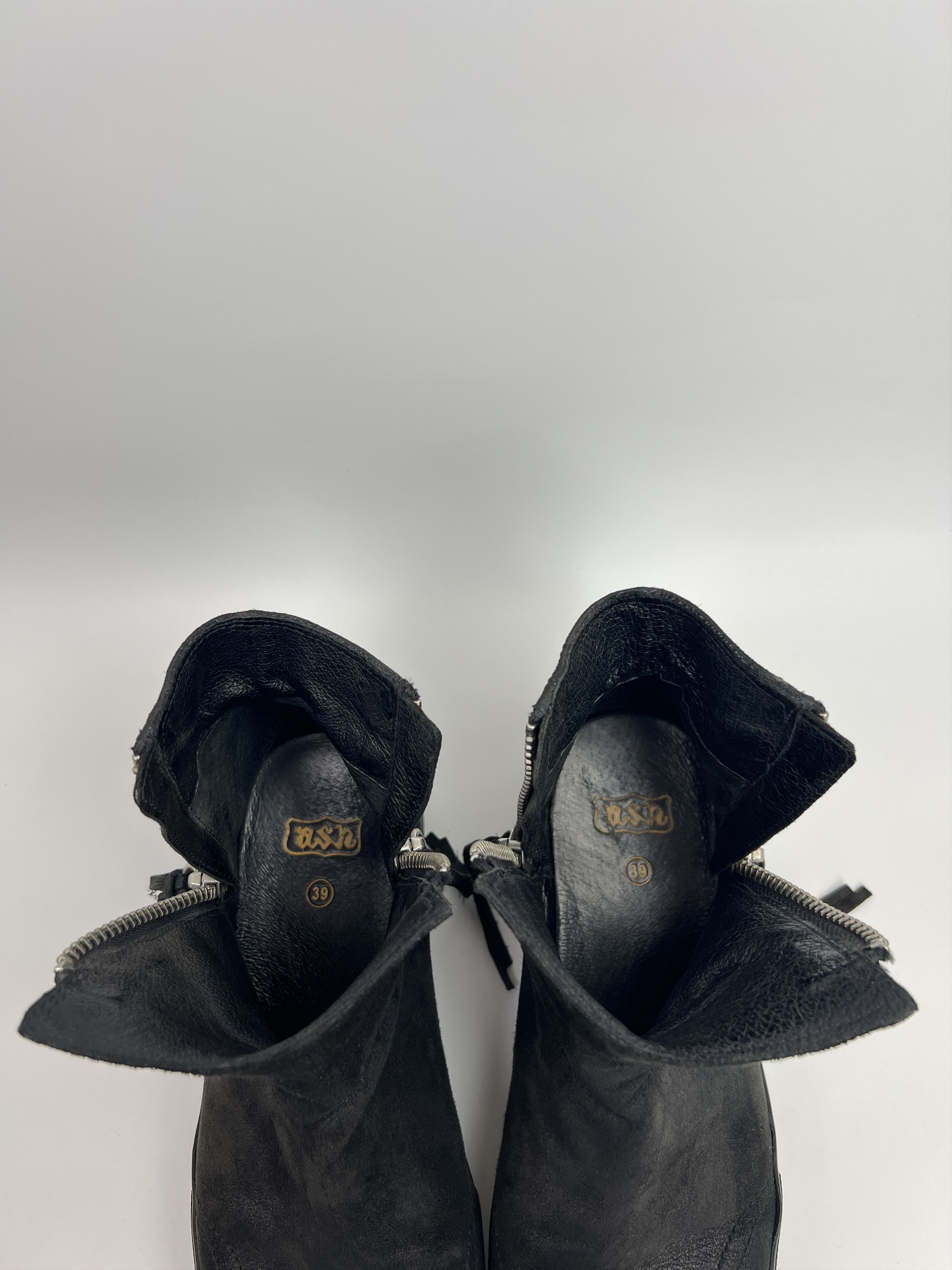 ASH Y2K ASH Black Leather Ankle Boots Zippers Avant Garde Style Size US 9 / IT 39 - 12 Thumbnail
