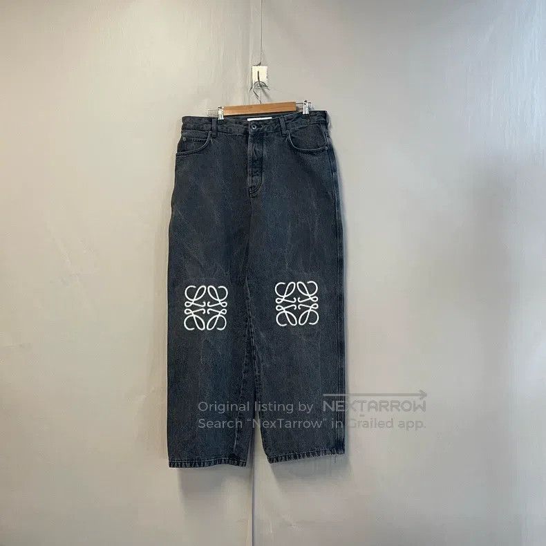 Loewe Loewe Blue distressed logo printed denim pants Size US 36 / EU 52 - 1 Thumbnail