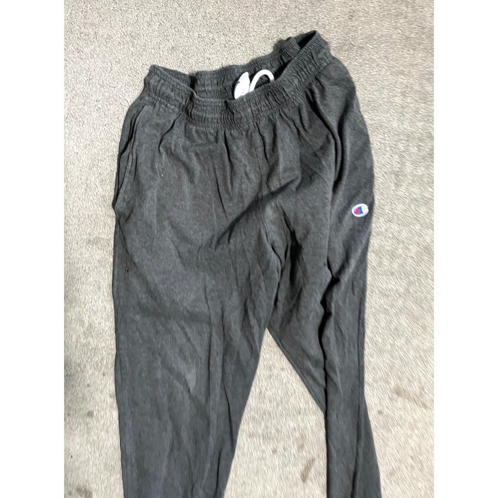 Champion Champion Sweatpants Men’s M Authentic Straight Pocket Logo Gray Cotton Solid Size US 31 - 2 Thumbnail