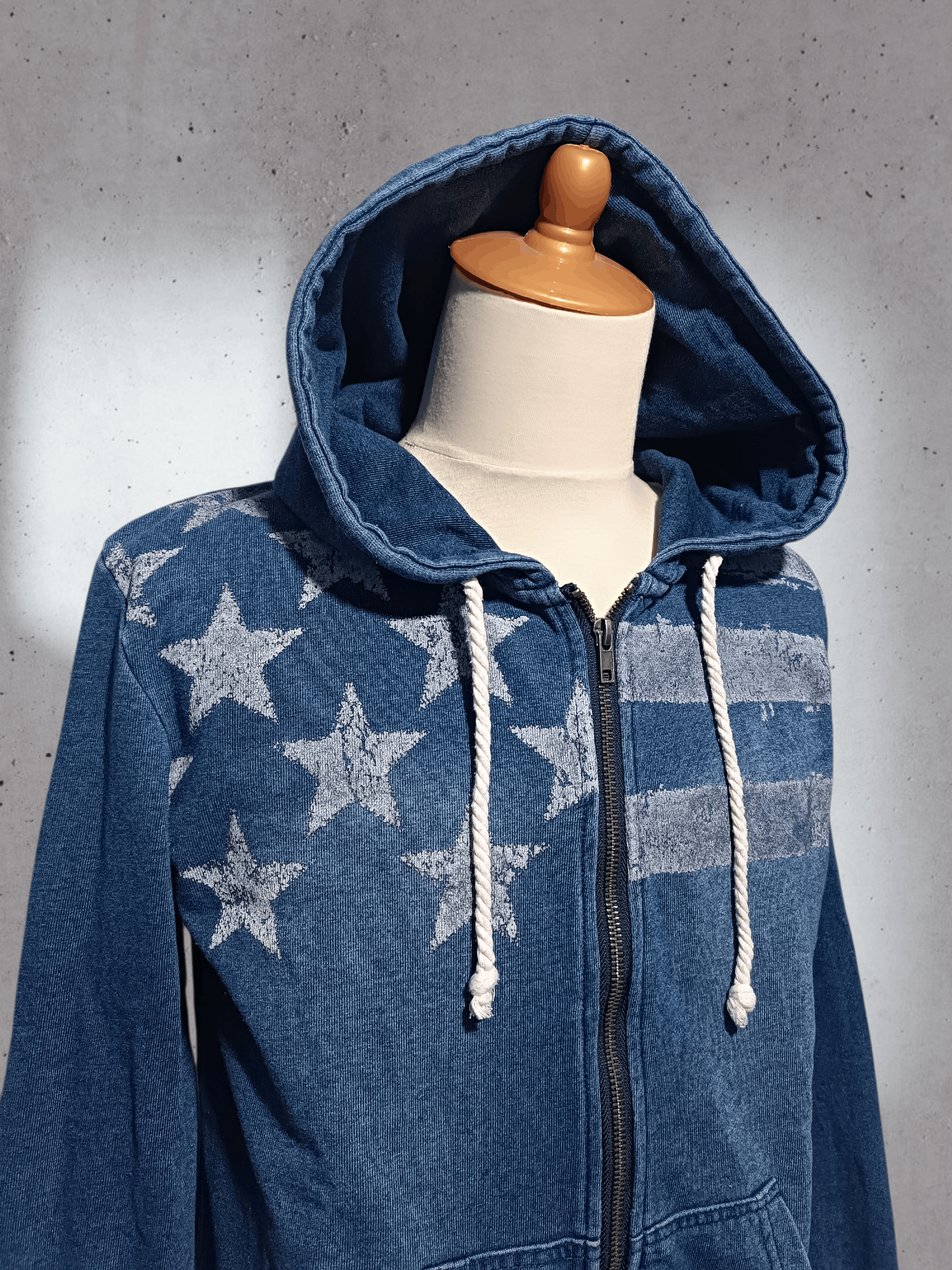 Japanese Brand Vintage Indigo Wash American Flag Zip Hoodie Size US M / EU 48-50 / 2 - 4 Thumbnail