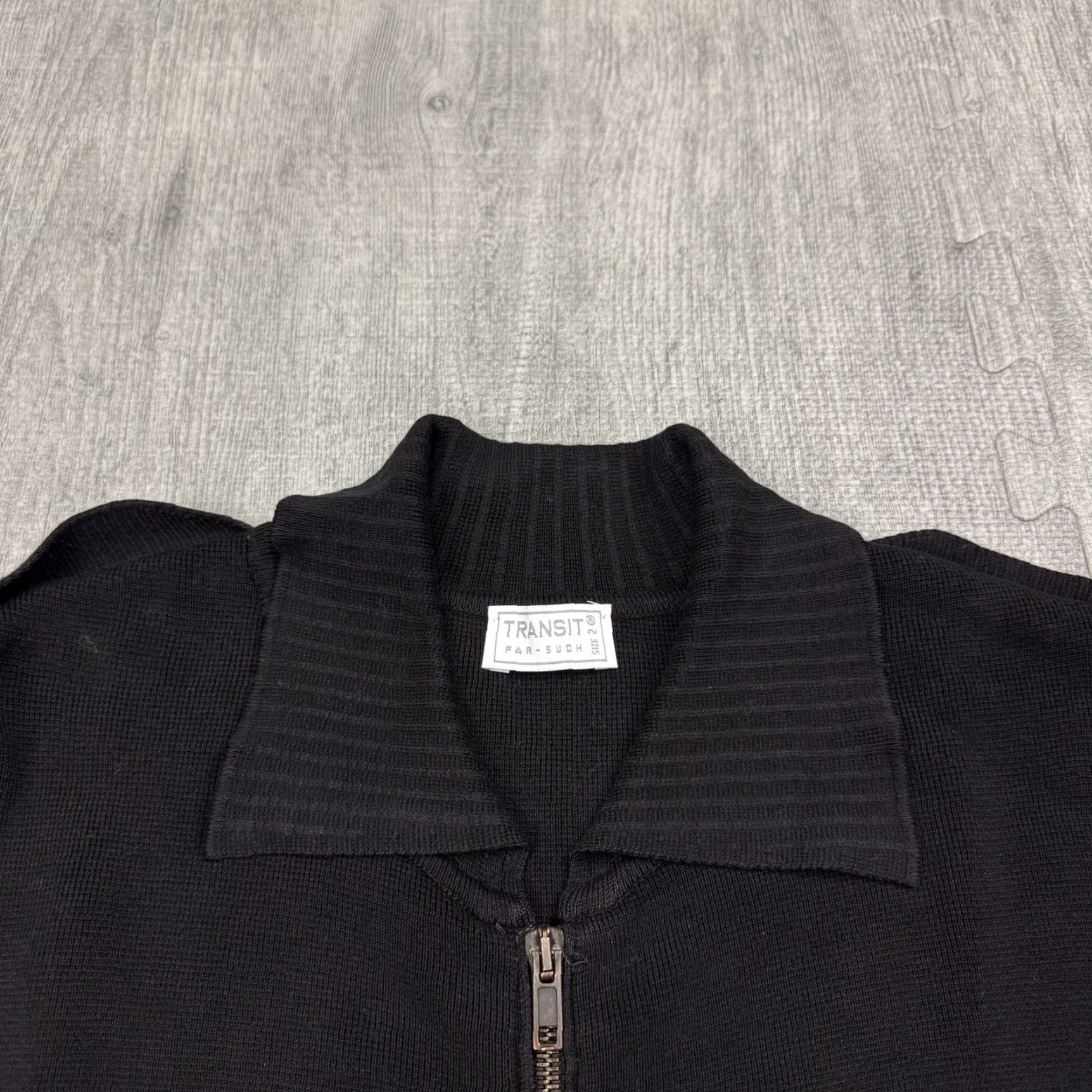 Vintage VINTAGE TRANSIT PAR SUCH Black Full Zip Long Sleeve Cardigan Sweater Size 2 Womens 80s 90s Minimalist Size XS / US 0-2 / IT 36-38 - 2 Thumbnail