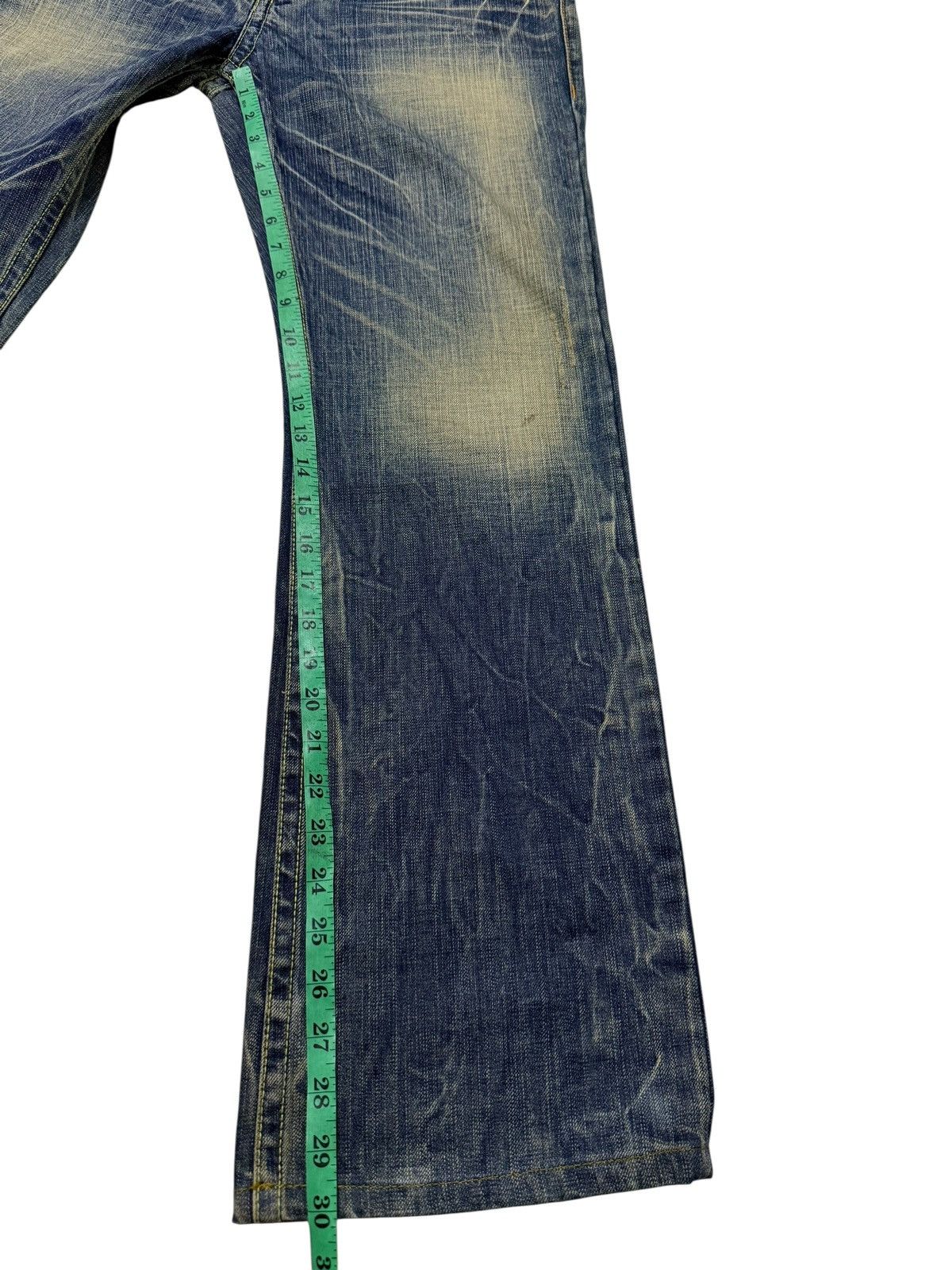 Le Grande Bleu (L.G.B.) Flared Jeans Red Pepper Faded Stretch Low Rise Boot Cut Size US 31 - 14 Thumbnail