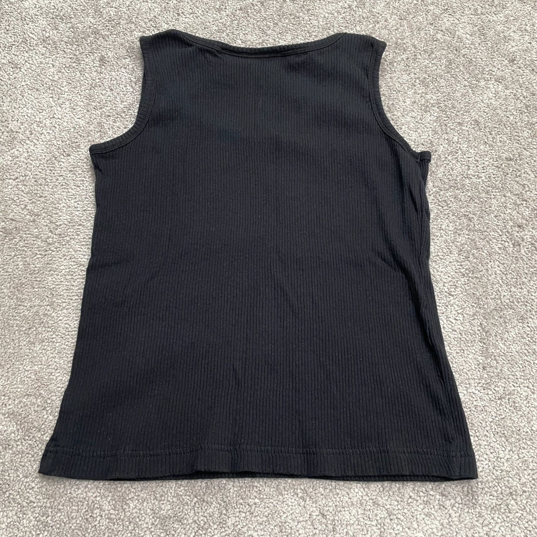 Faded Glory Faded Glory Tank top Womens L Black Cotton Basic Ribbed Knit Sleeveless Casual Stretch Shirt Size L / US 10 / IT 46 - 2 Thumbnail