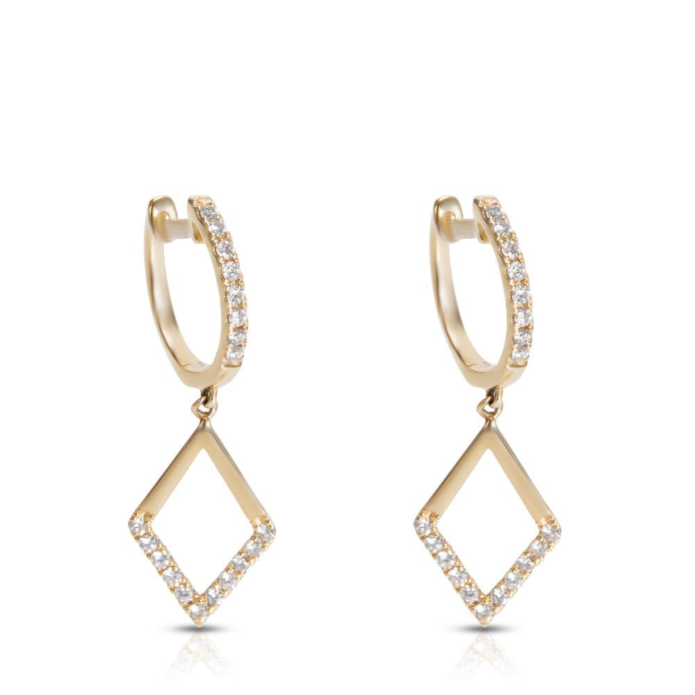 image of Diamond Drop Earrings In 14K Yellow Gold (0.50 Ctw), Women's