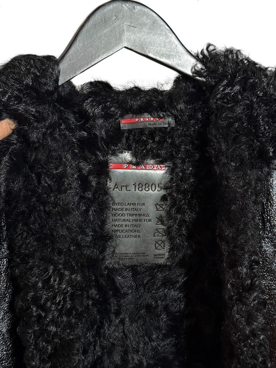 Prada Prada Linea Rossa Patent Leather Lamb Fur Mink Hooded Vest Size M / US 6-8 / IT 42-44 - 3 Thumbnail