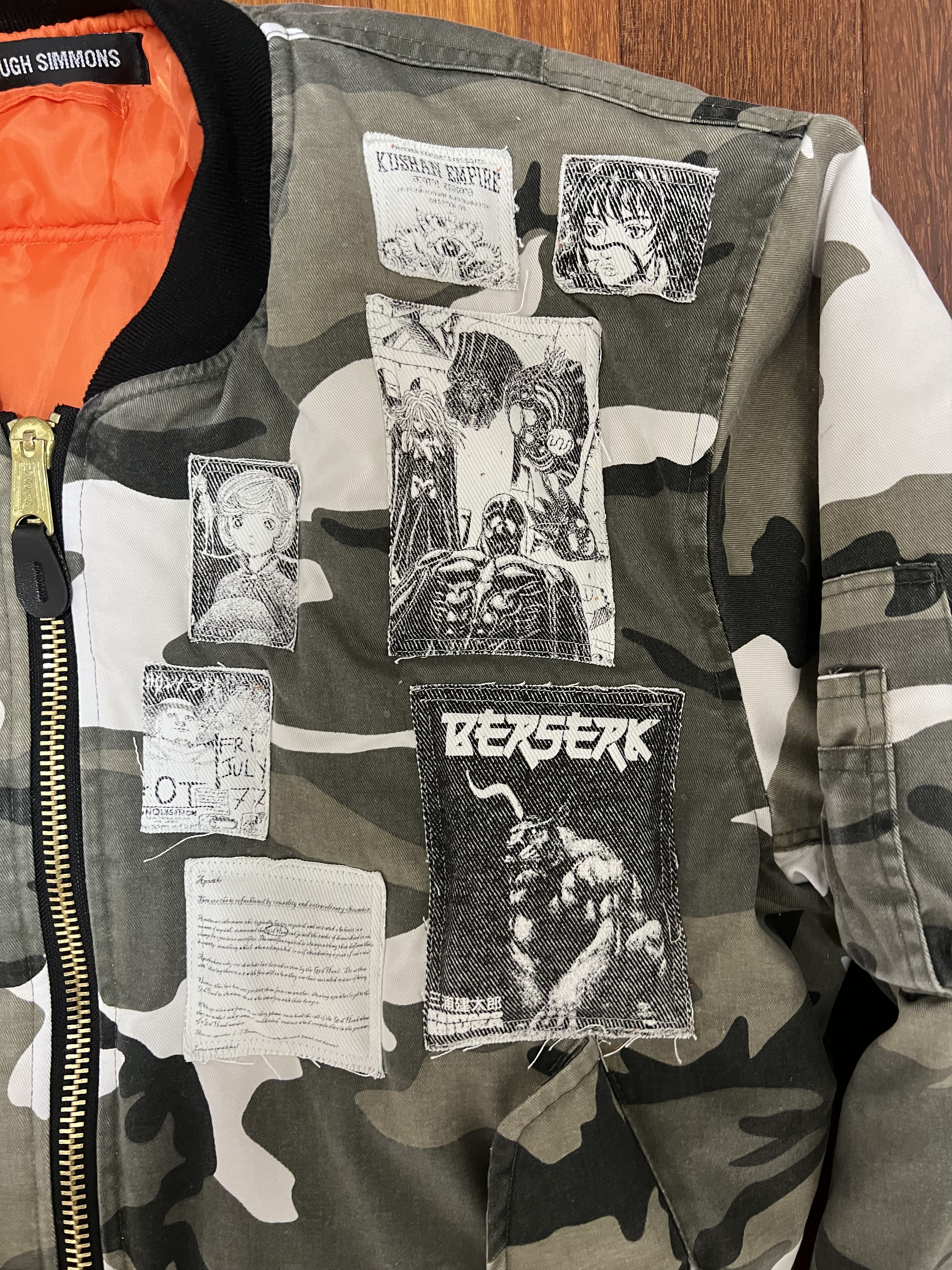 Fostex Garments × Rough Simmons 💚 2022 Rough Simmons Beserk Swordsman Patched Bomber Size US L / EU 52-54 / 3 - 8 Thumbnail