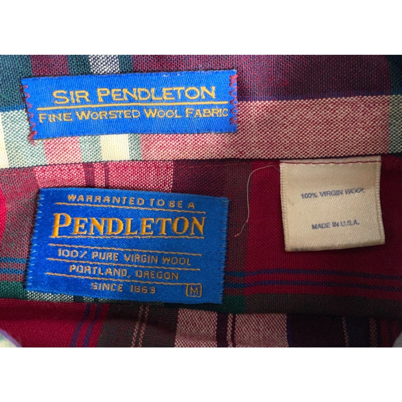 Pendleton VINTAGE Pendleton Shirt Wool Flannel Button-Up Mens Medium Red Plaid Lightweight USA Made 90s Grunge Preppy Casual WorkwearIFemale? Size US M / EU 48-50 / 2 - 3 Thumbnail