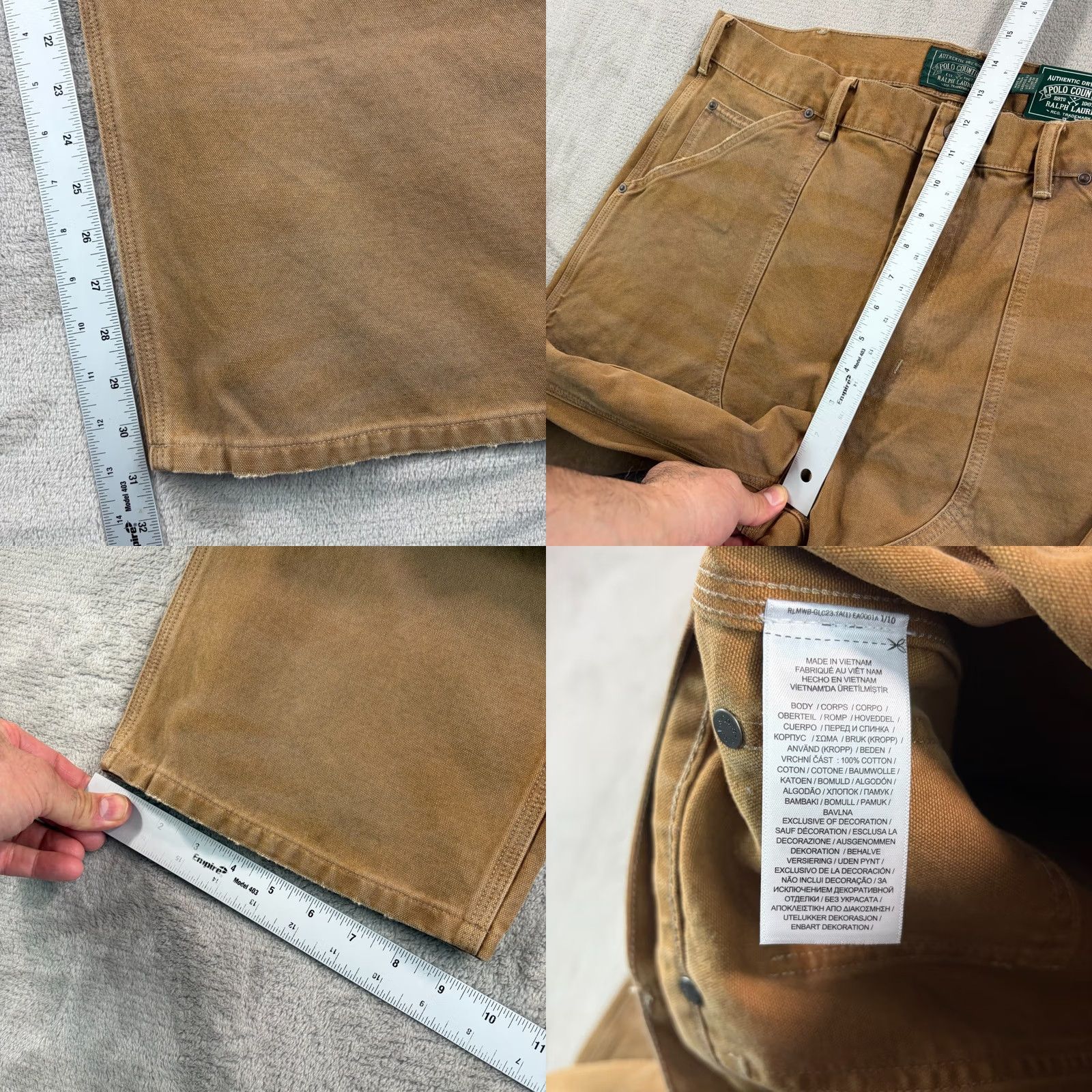 Polo Ralph Lauren Polo Ralph Lauren Polo Country Carpenter Pants Men 38x31 Canvas Brown 5-Pocket Cargo Workwear Relaxed Straight NWT 90s Era Logo Manufacturers Warranty Size US M / EU 48-50 / 2 - 8 Thumbnail
