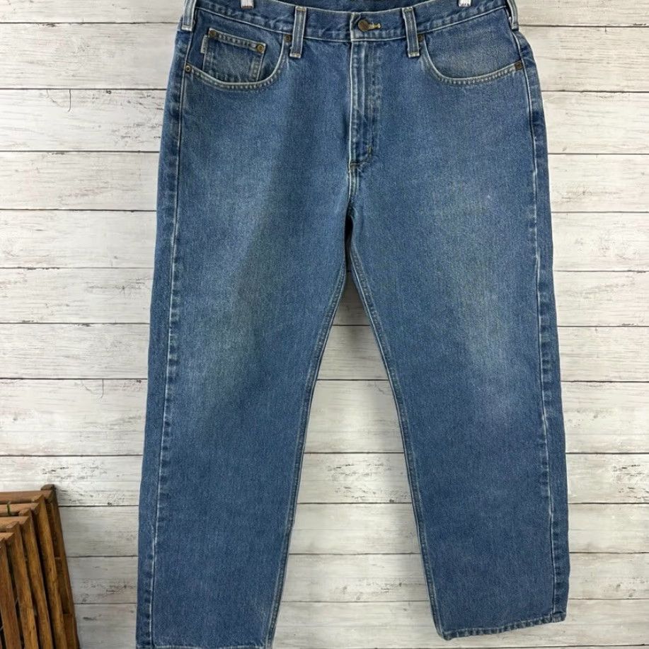 Carhartt Carhartt Jeans 38x30 Relaxed Fit Blue Denim 5-Pocket Straight Mens Workwear Size US 38 / EU 54 - 4 Thumbnail