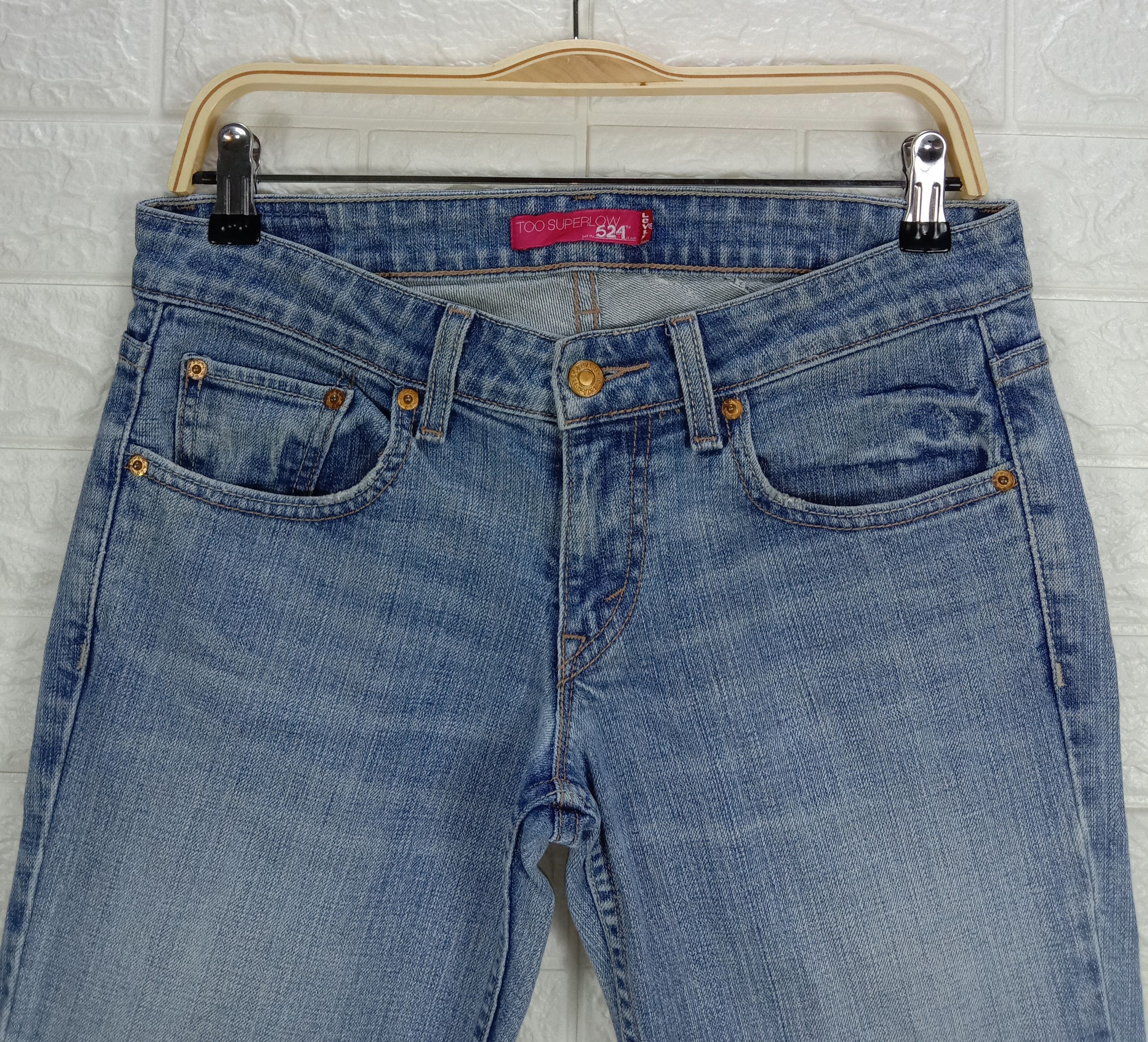 Levi's Vintage Levi's 524 Flare Jeans Faded Blue Denim Size 31" - 2 Thumbnail