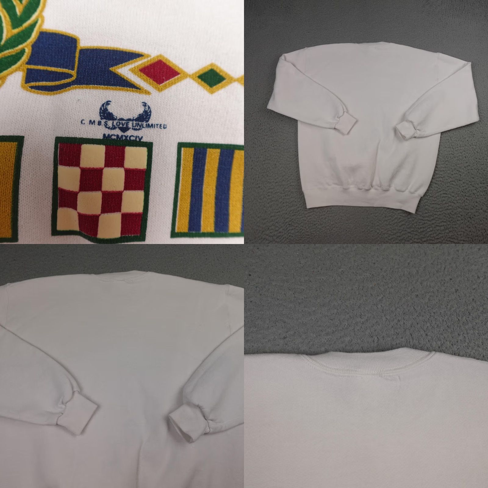 Jerzees VINTAGE Jerzees Sweatshirt Mens Large Florida Nautical 90s White Cotton Polyester fleece Graphic Print Logo Jumper Pullover Mens Size US L / EU 52-54 / 3 - 8 Thumbnail