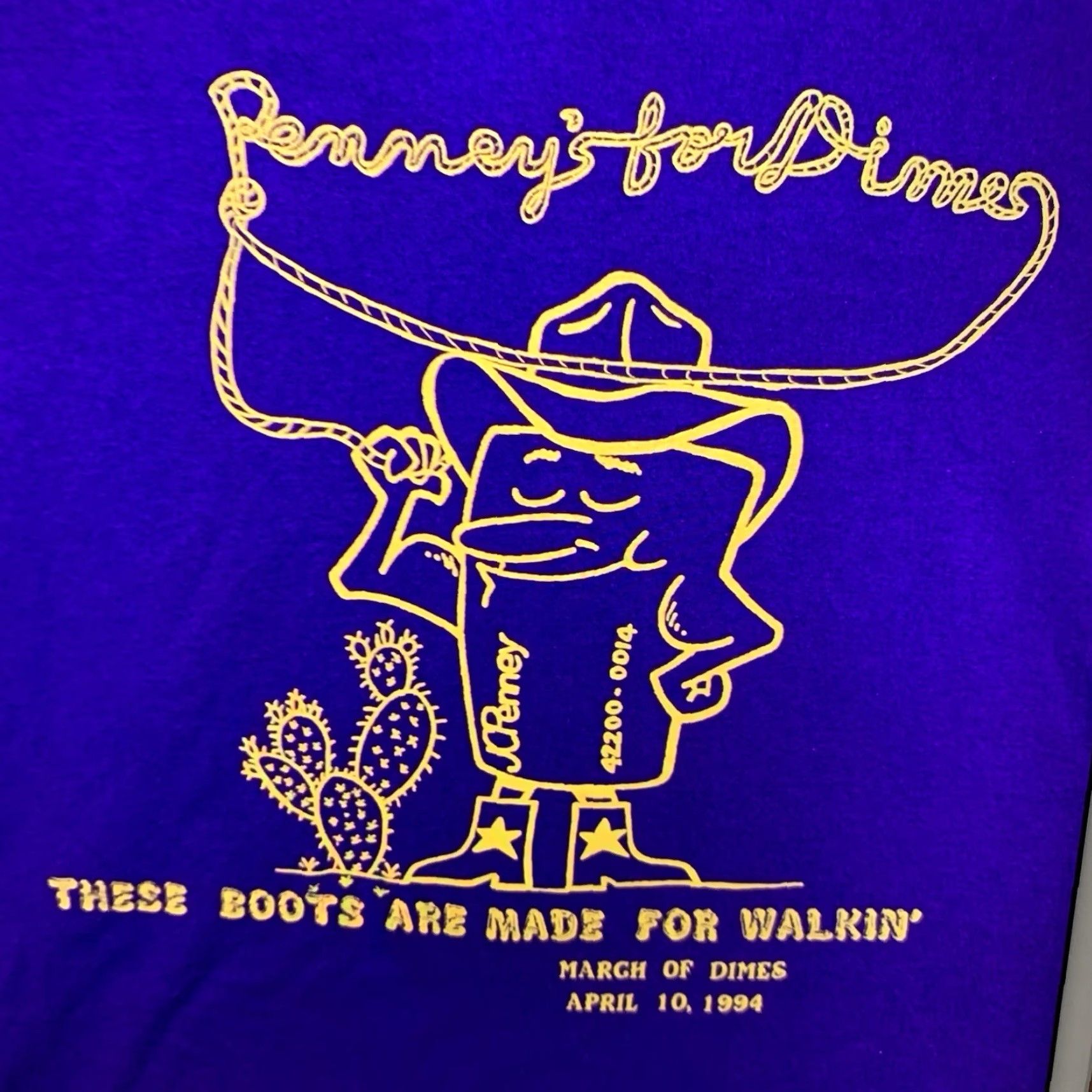 Hanes VINTAGE Hanes Graphic Print T-Shirt Unisex Adults 2XL Purple Cowboy 90s Retro Size US XXL / EU 58 / 5 - 3 Thumbnail