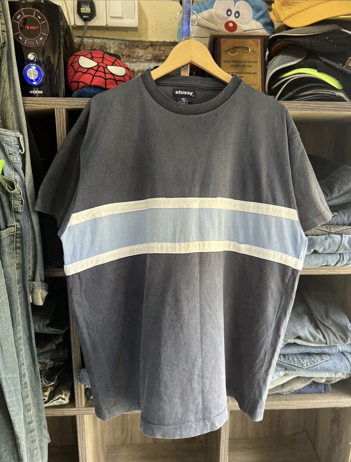 Stussy 🔥Vintage Stussy Centre Stripe Made In Usa Size US XL / EU 56 / 4 - 2 Thumbnail