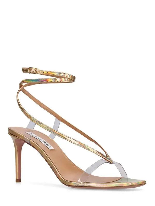 Aquazzura o1y0725 Ankle Strap Sandals in Gold/Transparent Size US 12 / IT 42 - 2 Thumbnail