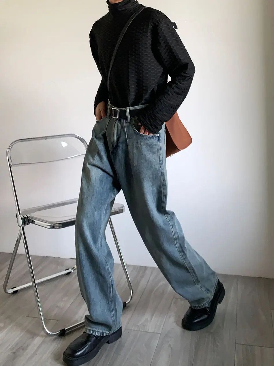 Japanese Brand × Jean Retro loose high street wide leg jeans Size US 32 / EU 48 - 3 Thumbnail