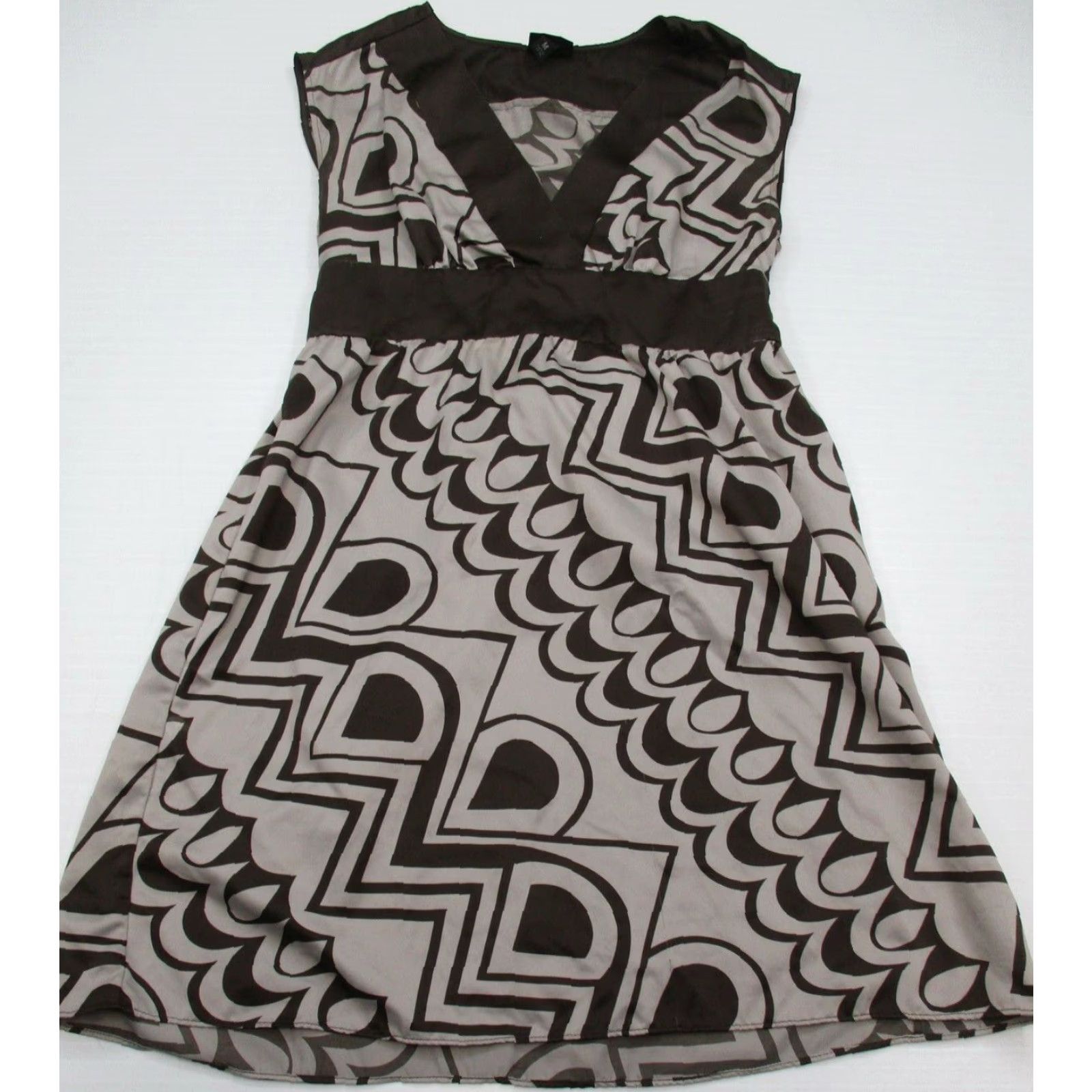 Mossimo MOSSIMO Women's Dress A-line V-neck Sleeveless Mini Brown Size M / US 6-8 / IT 42-44 - 2 Thumbnail